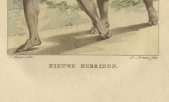 New Hebrides (Vanuatu) Indigenous Family – Antique Hand-Colored Engraving, 1803