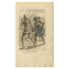 New Hebrides (Vanuatu) Indigenous Family – Antique Hand-Colored Engraving, 1803