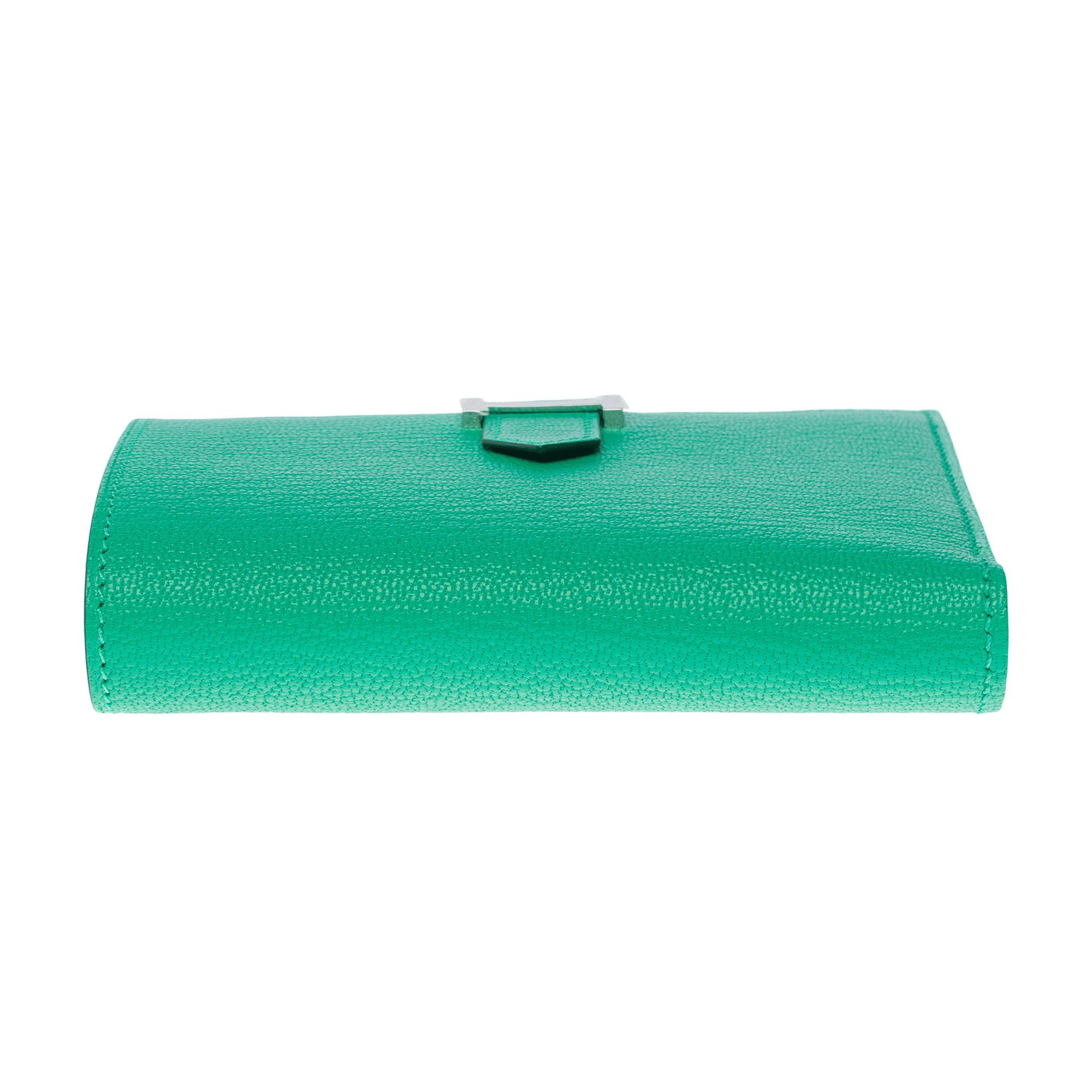 New Hermès Béarn Compact Wallet in Mint green Mysore goatskin , PHW For Sale 6