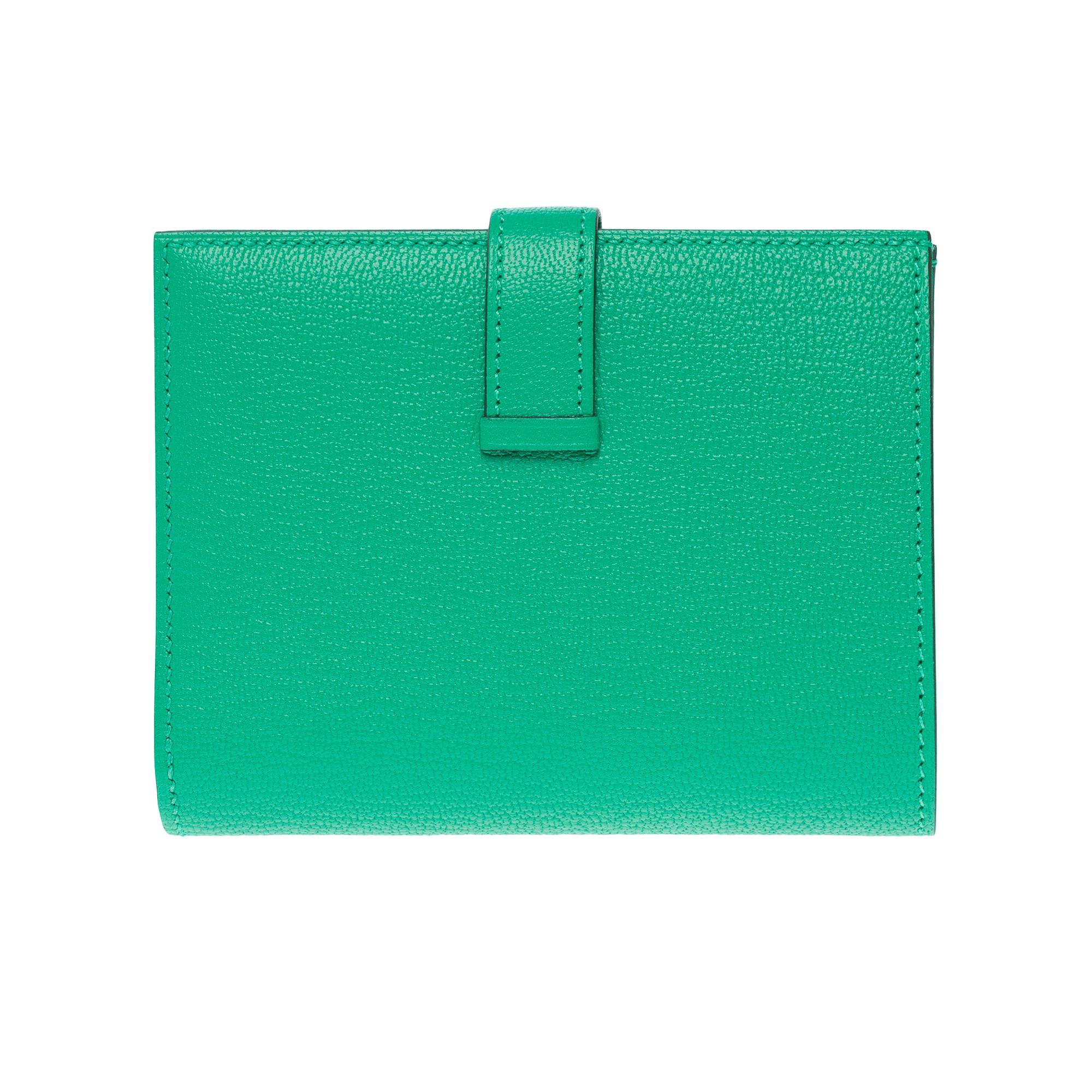 New Hermès Béarn Compact Wallet in Mint green Mysore goatskin , PHW In New Condition For Sale In Paris, IDF