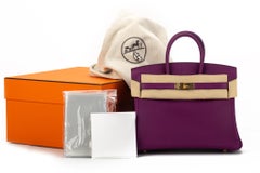 New Hermes Birkin 25 Anemone Swift Gold in Box