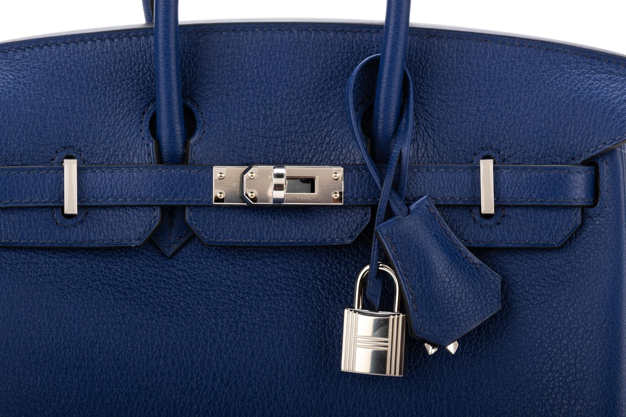 New Hermes Birkin 25 Blue Sapphir Bag 6