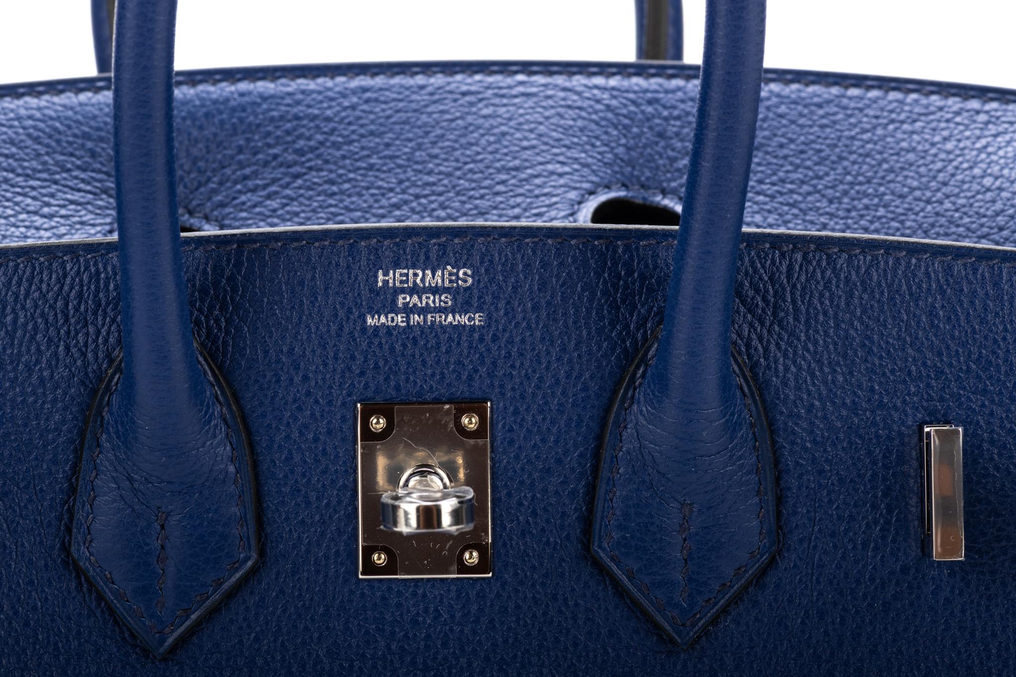New Hermes Birkin 25 Blue Sapphir Bag 7