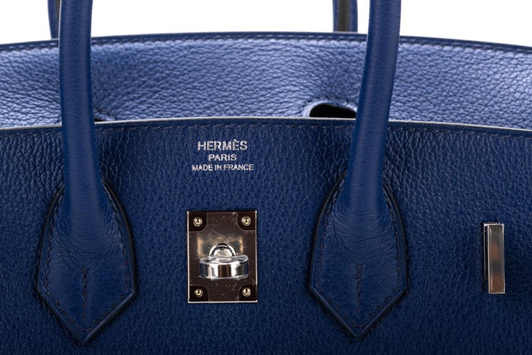 New Hermes Birkin 25 Blue Sapphir Bag at 1stDibs