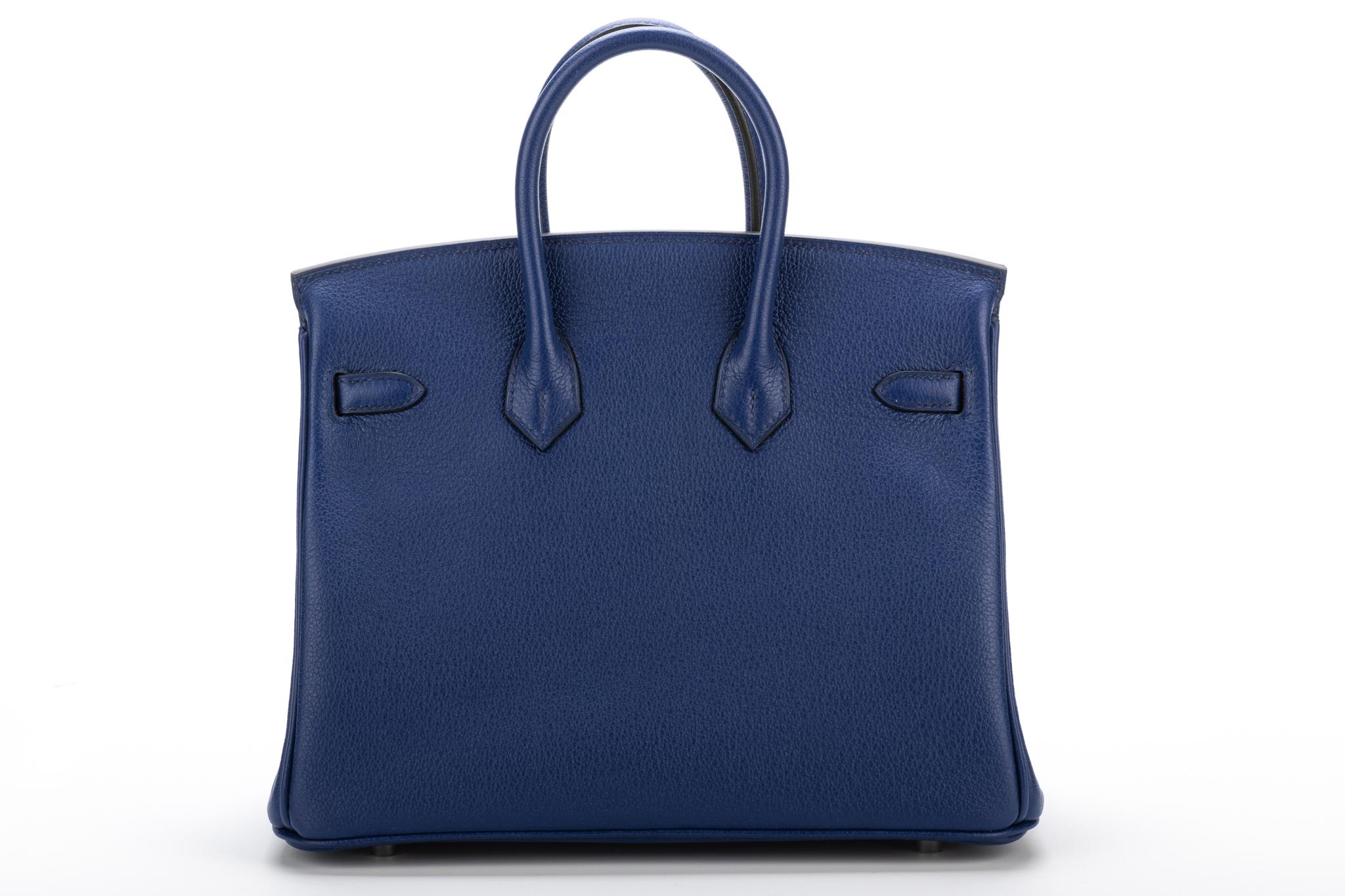 Women's New Hermes Birkin 25 Blue Sapphir Bag