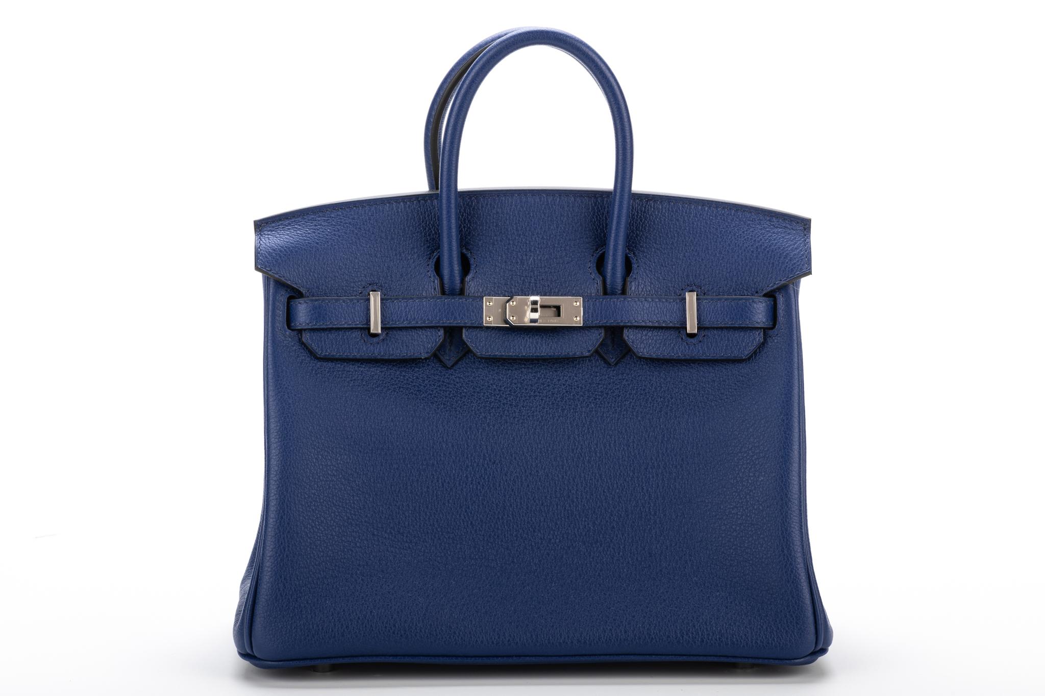 New Hermes Birkin 25 Blue Sapphir Bag 1