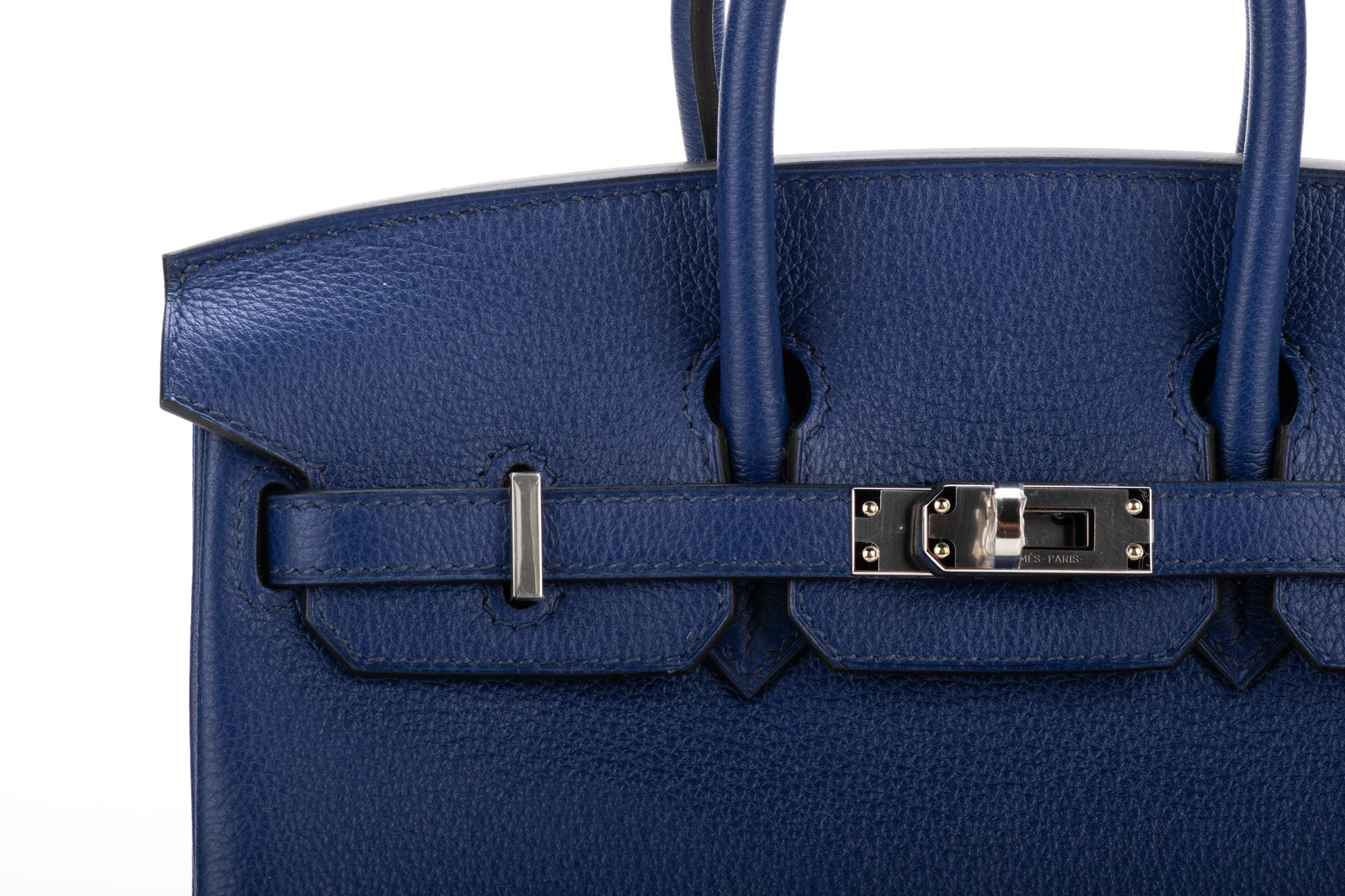 New Hermes Birkin 25 Blue Sapphir Bag 4