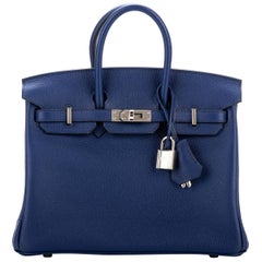 New Hermes Birkin 25 Blue Sapphir Bag