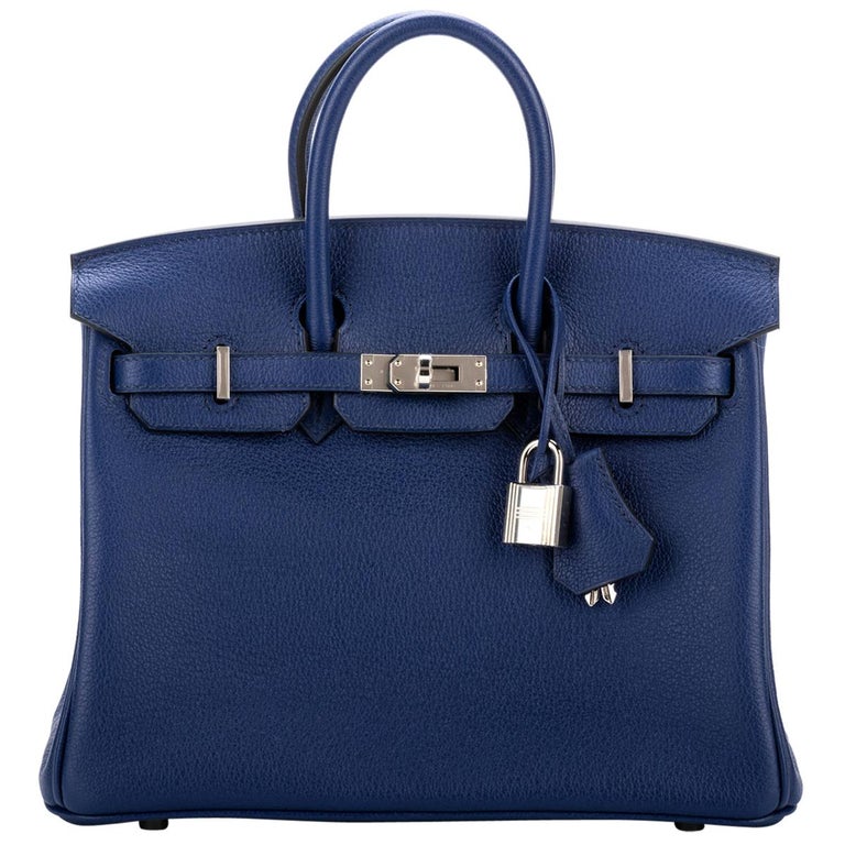 New Hermes Birkin 25 Blue Sapphir Bag at 1stDibs