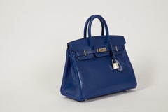 New Hermes Birkin 25 Electric Blue Bag in Box