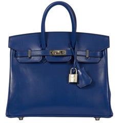 New Hermes Birkin 25 Electric Blue Bag in Box