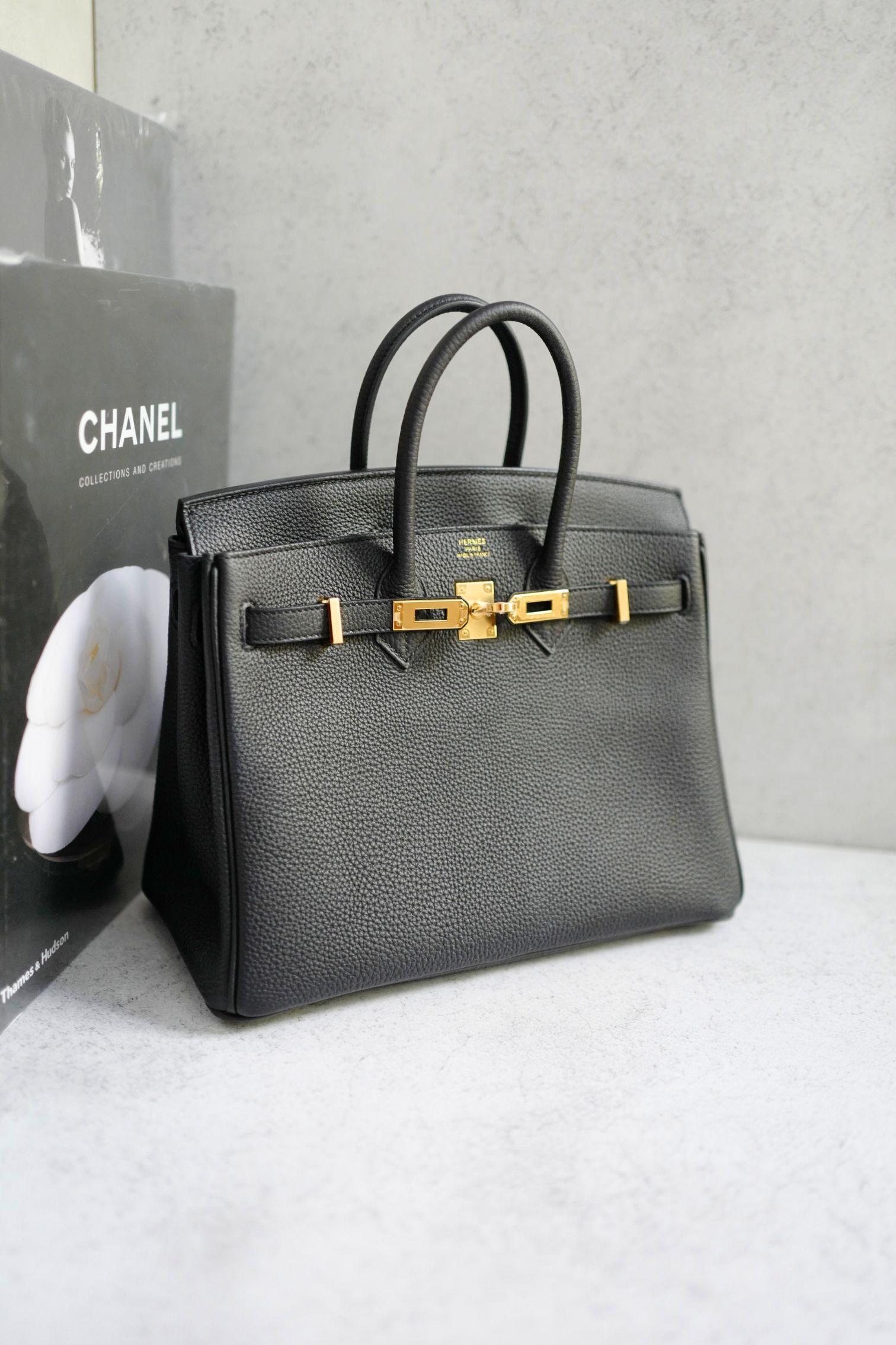 Nuovo Hermes Birkin 25 Noir Nero Togo Hardware Oro in vendita 10