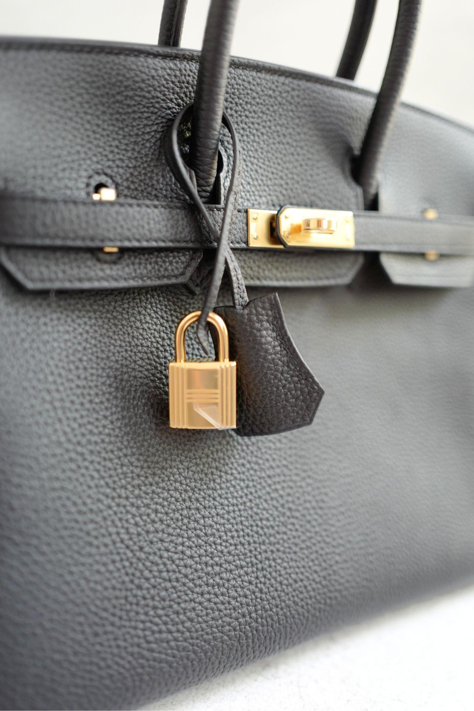 Nuovo Hermes Birkin 25 Noir Nero Togo Hardware Oro in vendita 11