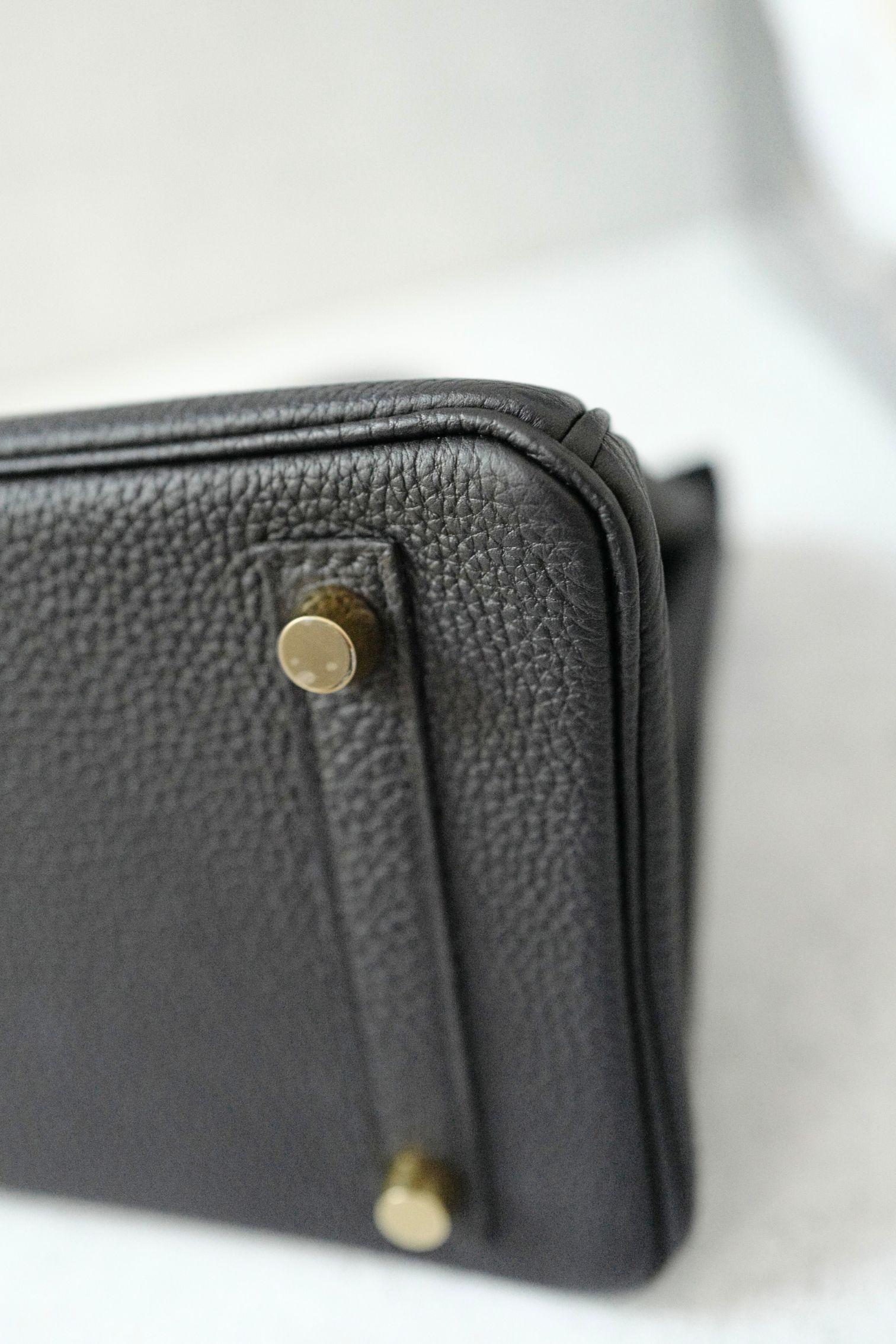 Nuovo Hermes Birkin 25 Noir Nero Togo Hardware Oro in vendita 4