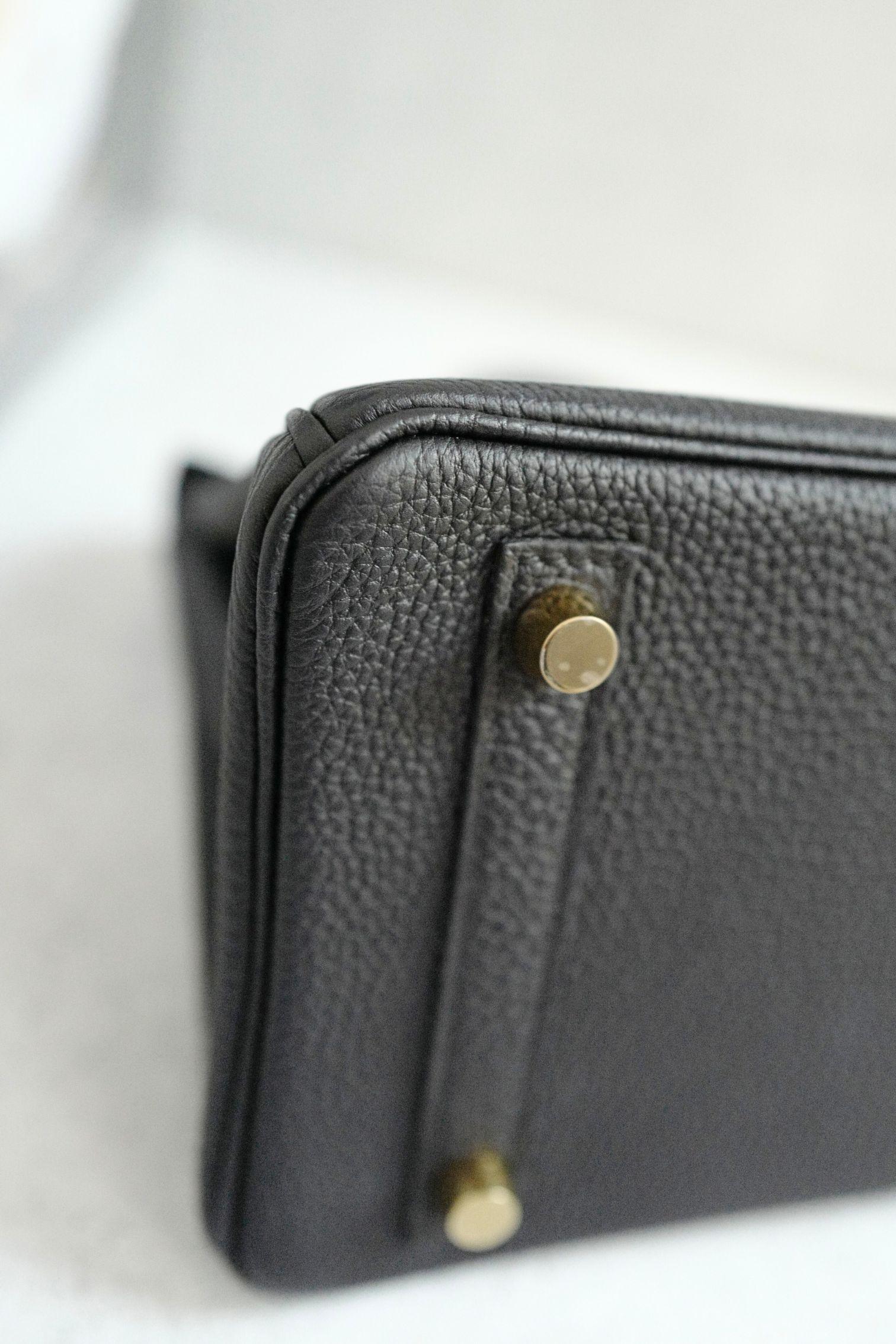 Nuovo Hermes Birkin 25 Noir Nero Togo Hardware Oro in vendita 5