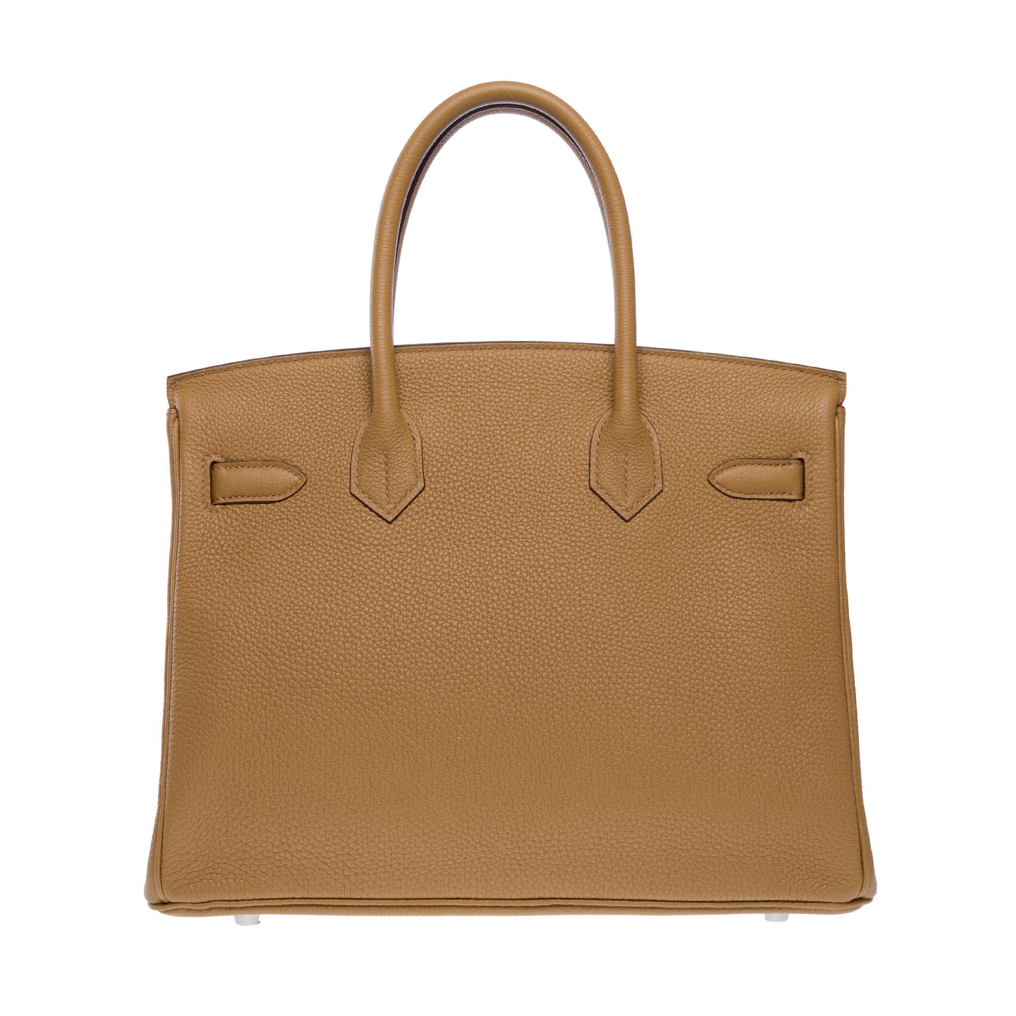 New Hermes Birkin 30 handbag in Biscuit Togo Calf leather, PHW In New Condition For Sale In Paris, IDF