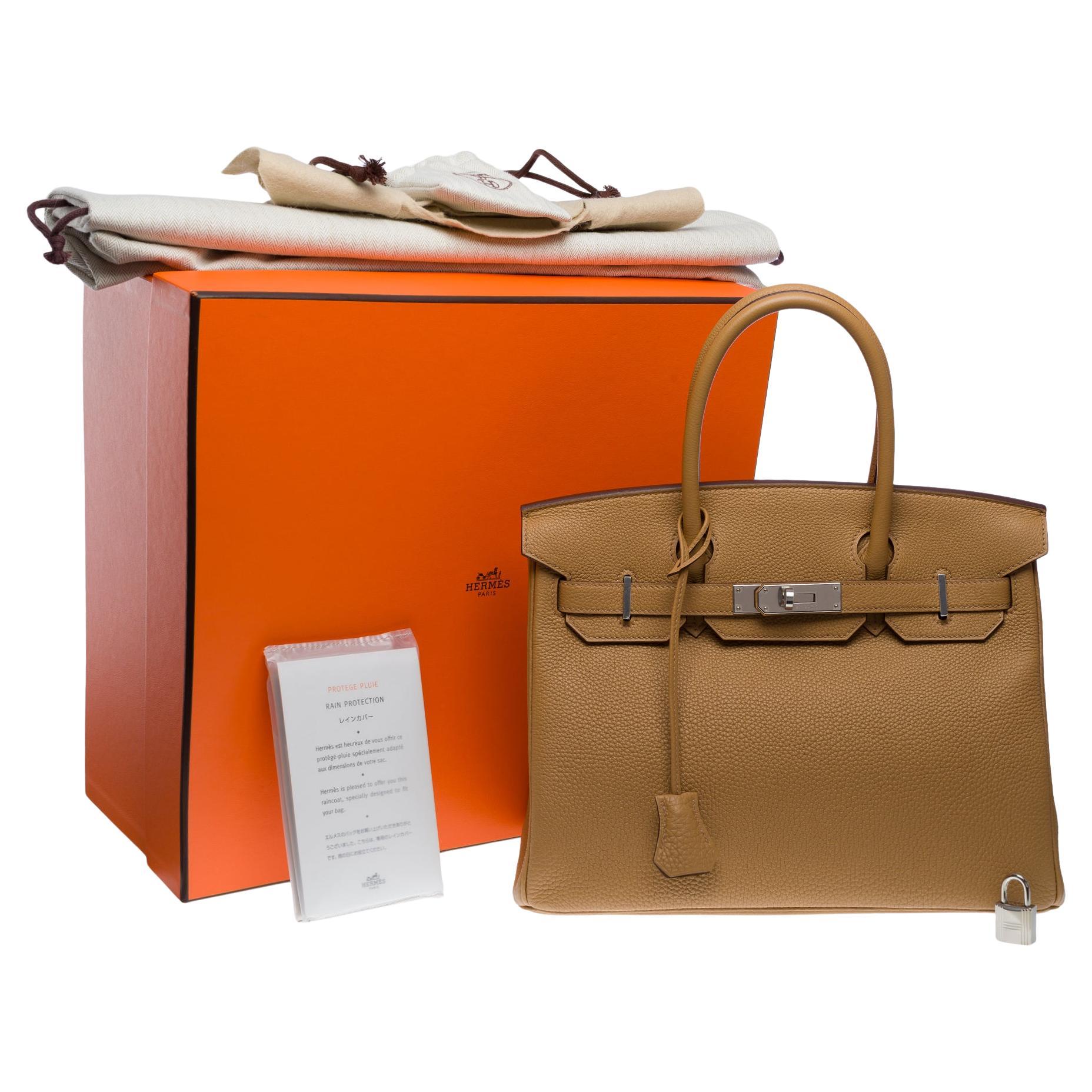 New Hermes Birkin 30 handbag in Biscuit Togo Calf leather, PHW For Sale