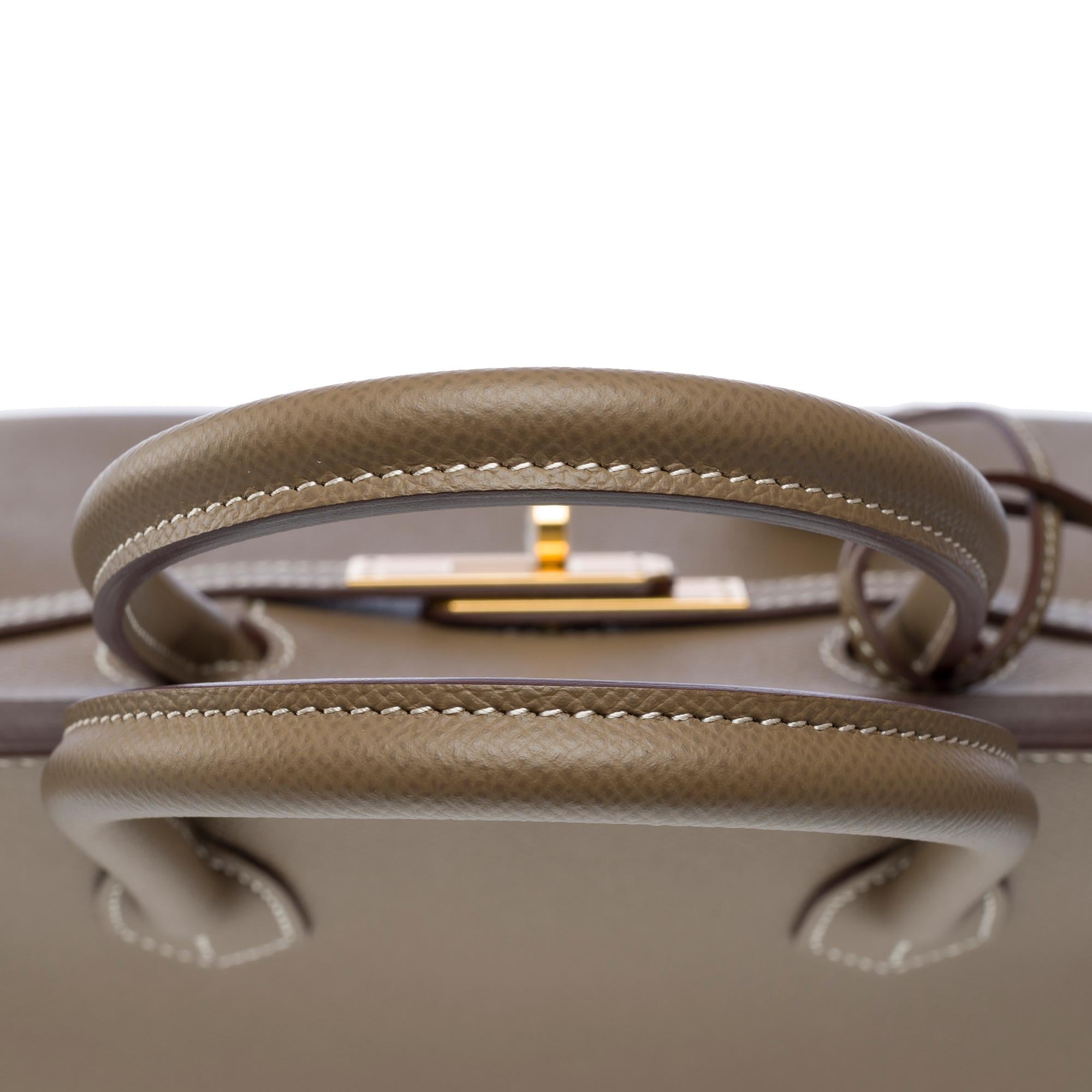 New Hermes Birkin 30 handbag in Etoupe Epsom calf leather, GHW 5