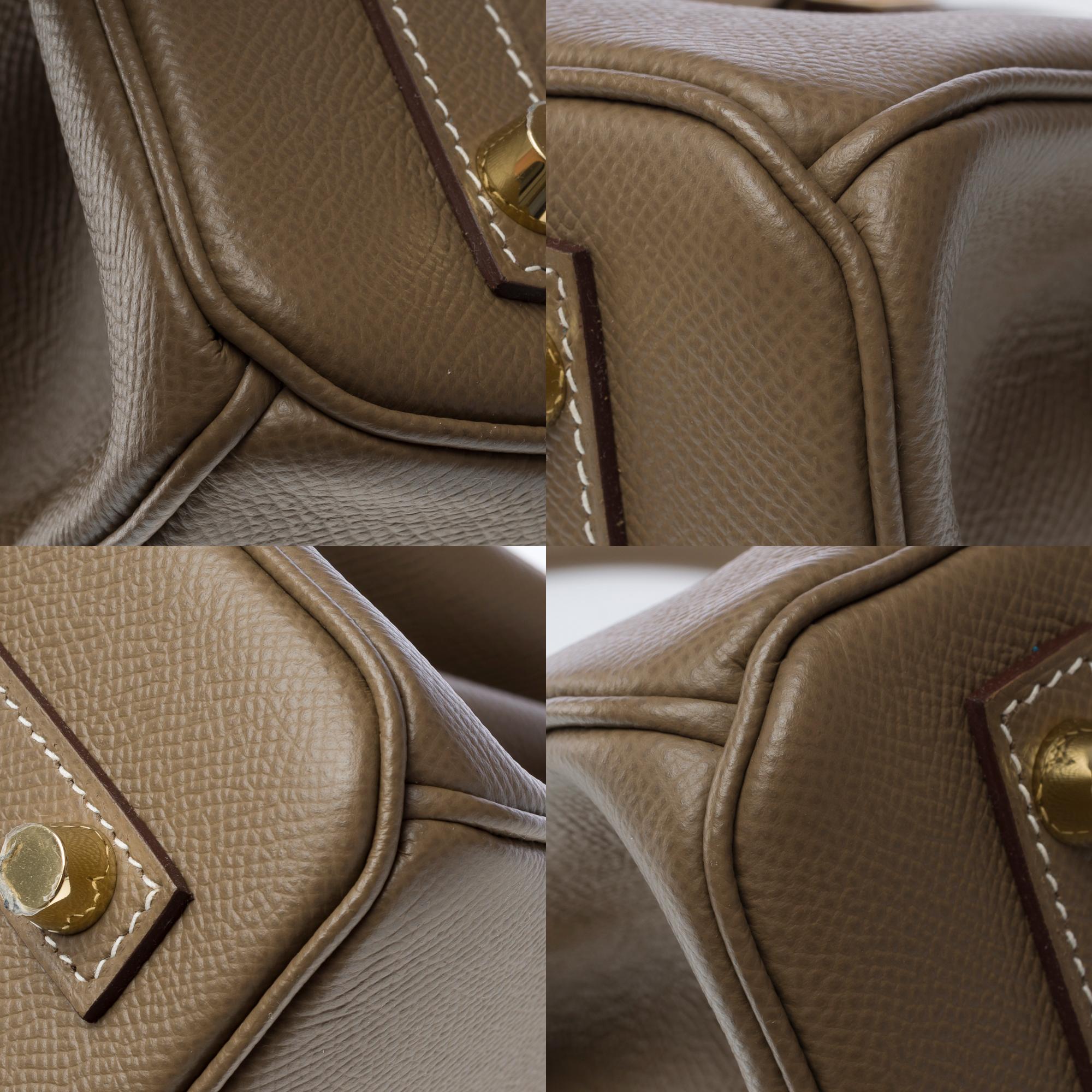 New Hermes Birkin 30 handbag in Etoupe Epsom calf leather, GHW 7