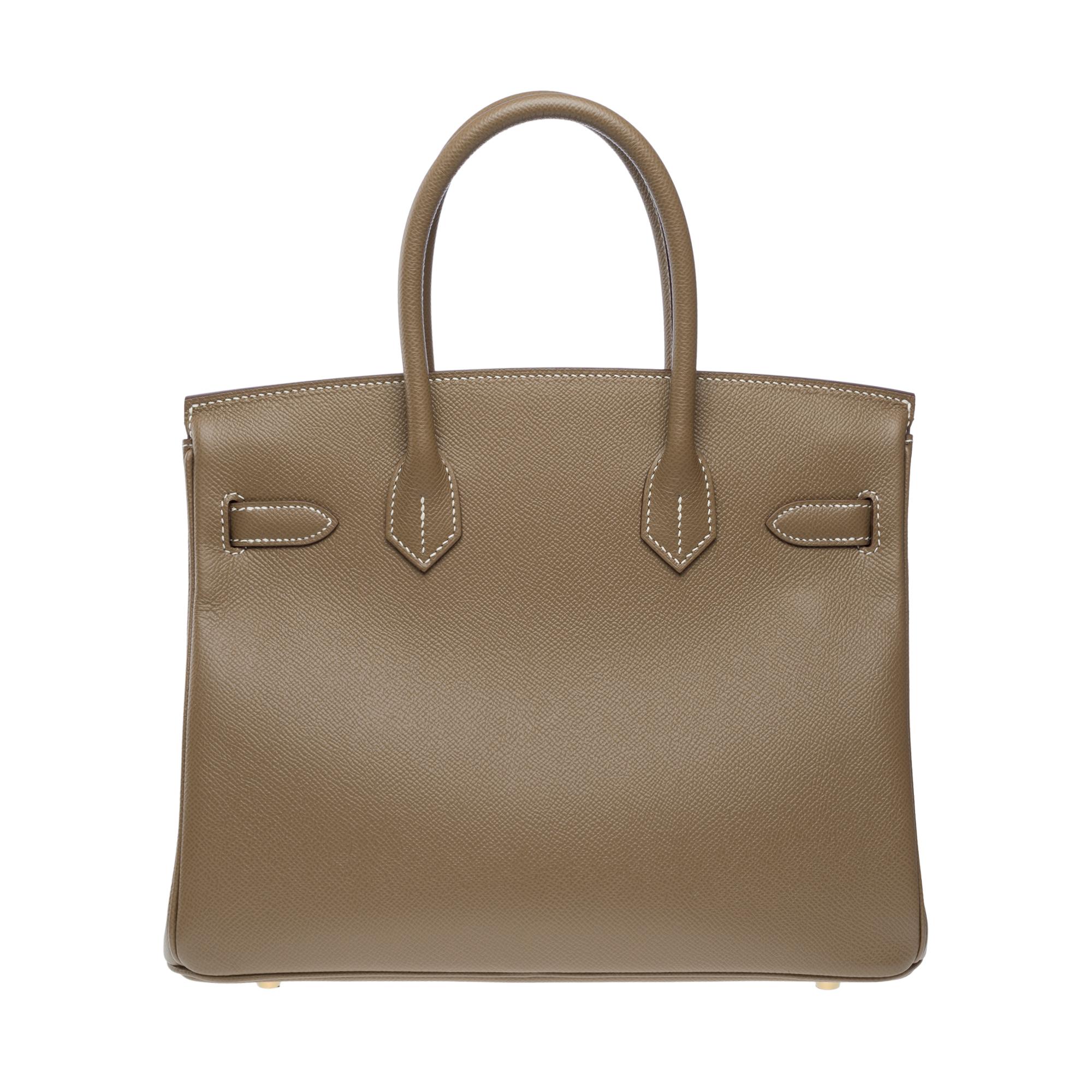 New Hermes Birkin 30 handbag in Etoupe Epsom calf leather, GHW In New Condition In Paris, IDF
