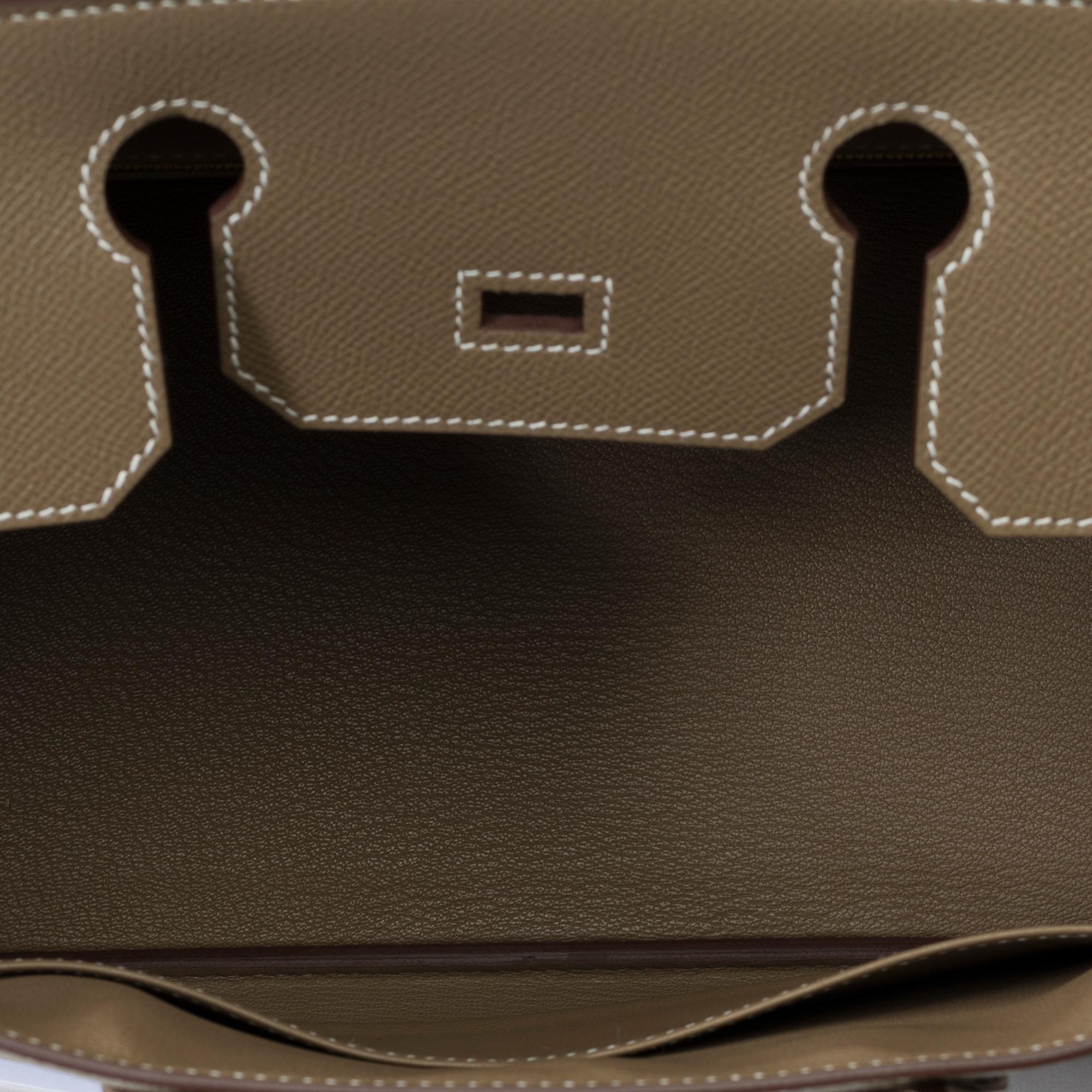 New Hermes Birkin 30 handbag in Etoupe Epsom calf leather, GHW 4