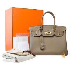 New Hermes Birkin 30 handbag in Etoupe Epsom calf leather, GHW