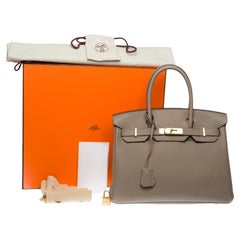 New Hermes Birkin 30 handbag in Gris Asphalt Togo Calfskin leather, GHW