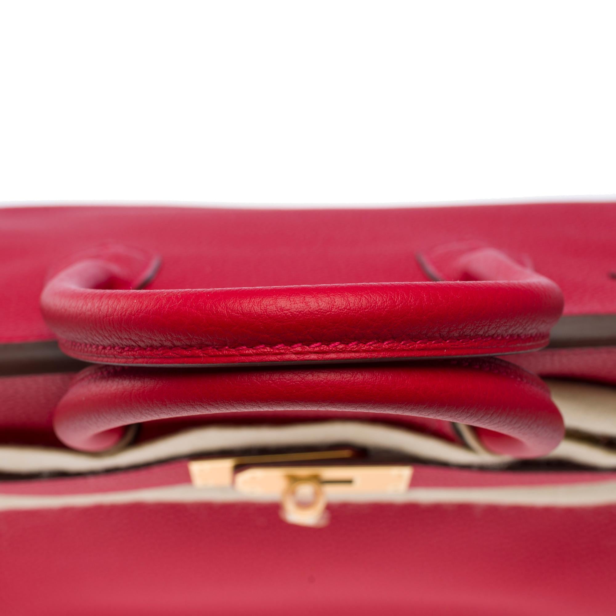 New Hermes Birkin 30 handbag in Rouge Casaque Togo Calfskin leather, GHW 5