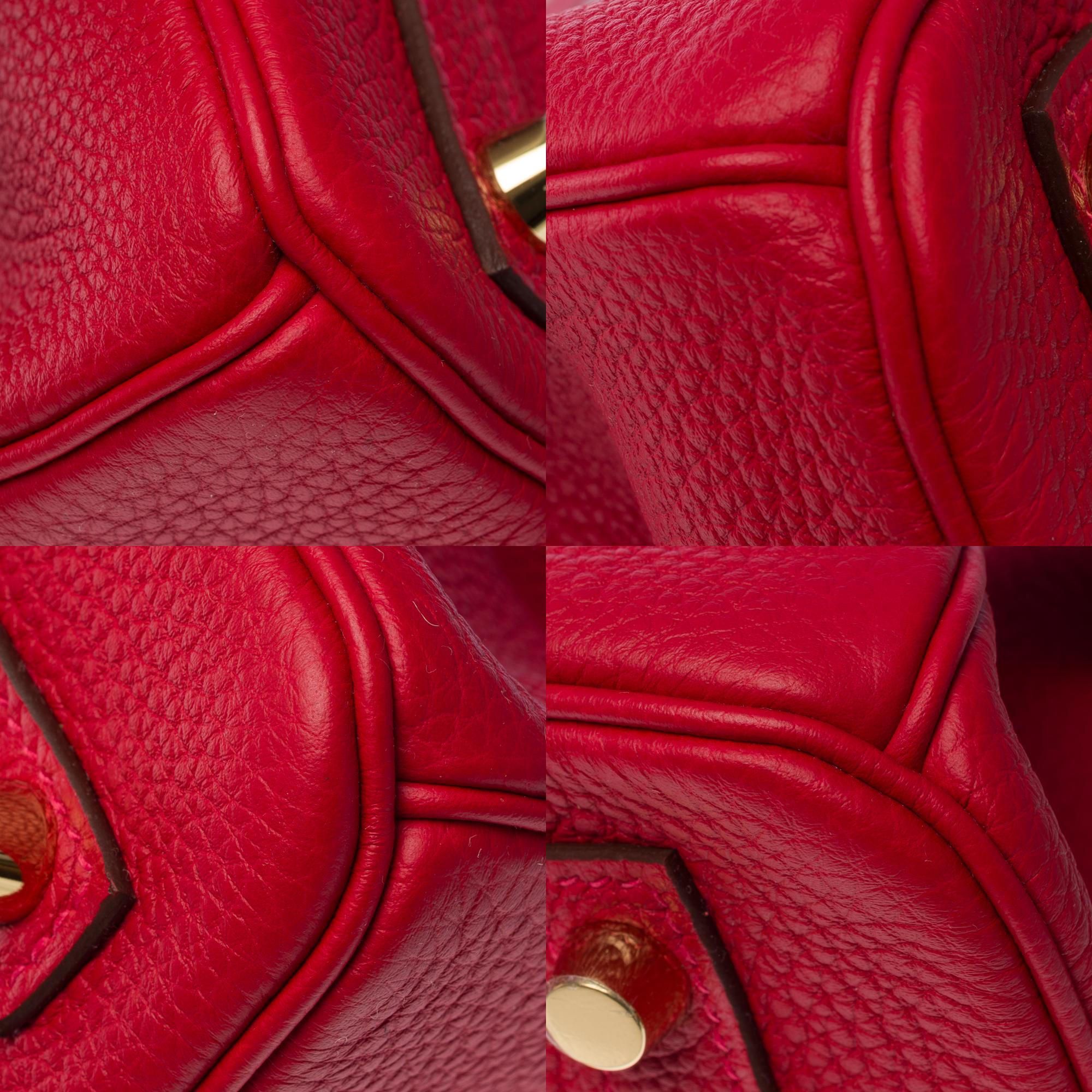 New Hermes Birkin 30 handbag in Rouge Casaque Togo Calfskin leather, GHW 7