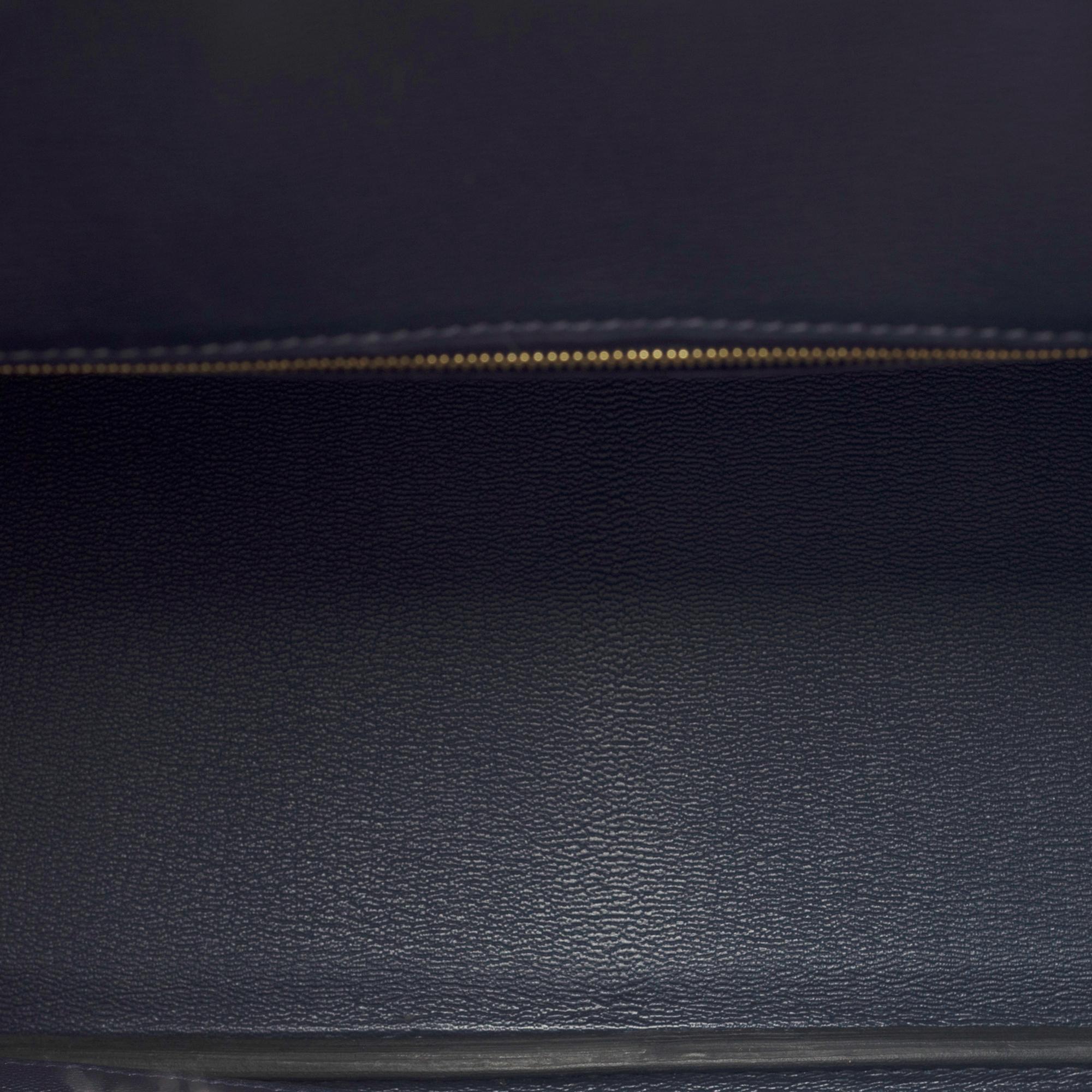 New Hermès Birkin 30 Handtasche in glänzendem Marineblau Niloticus Krokodil , GHW im Angebot 5