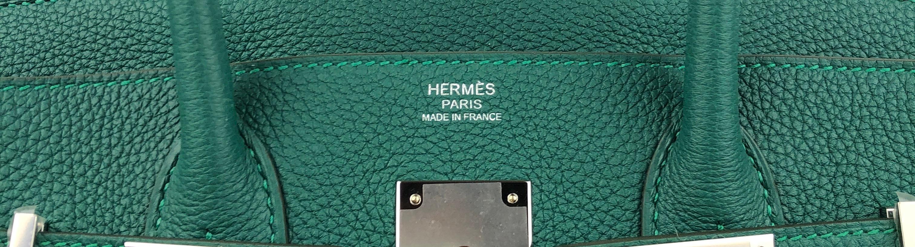 New Hermes Birkin 30 Malachite Green Palladium Hardware  2
