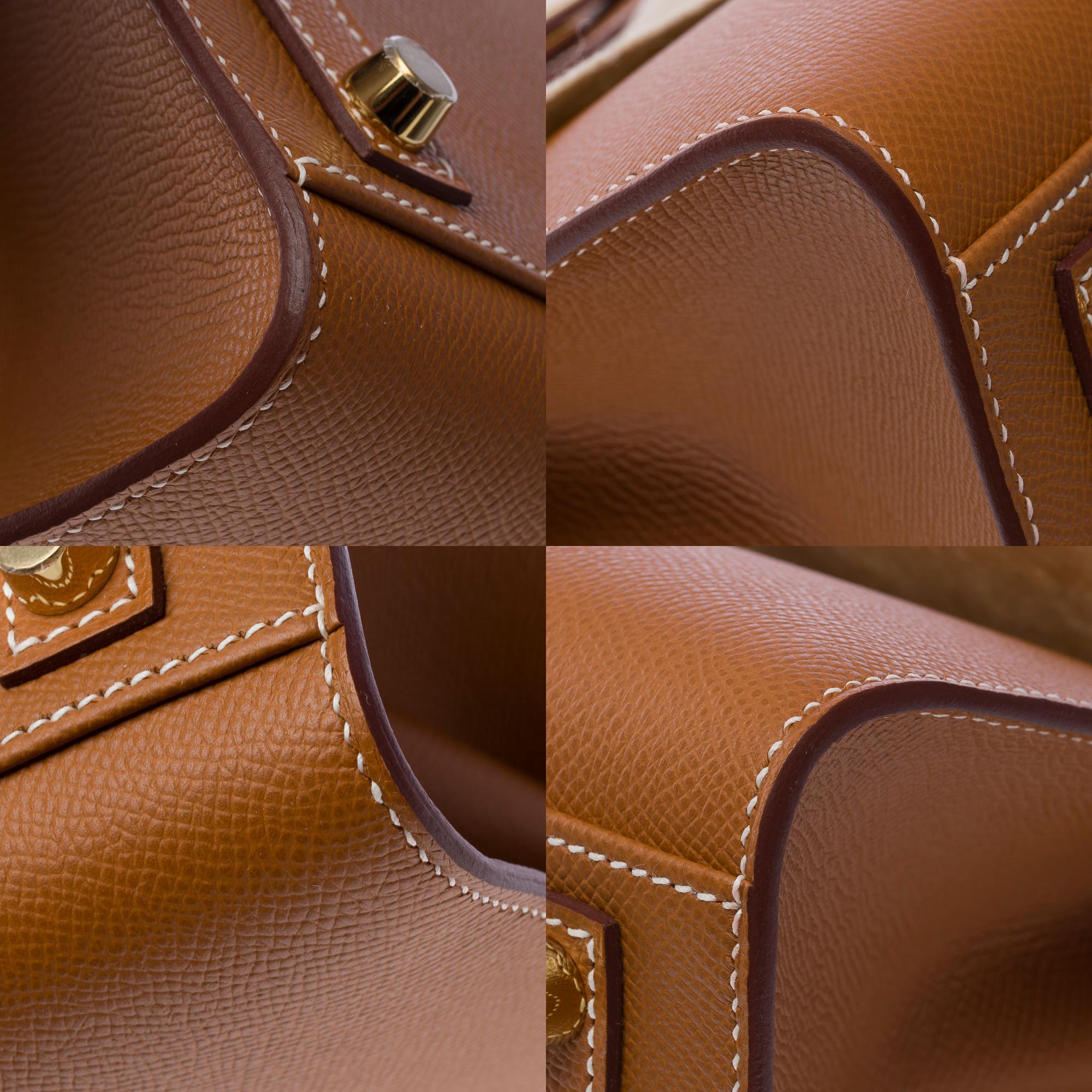 New Hermès Birkin 30 saddle stitching handbag in Gold Epsom calf leather, GHW 7
