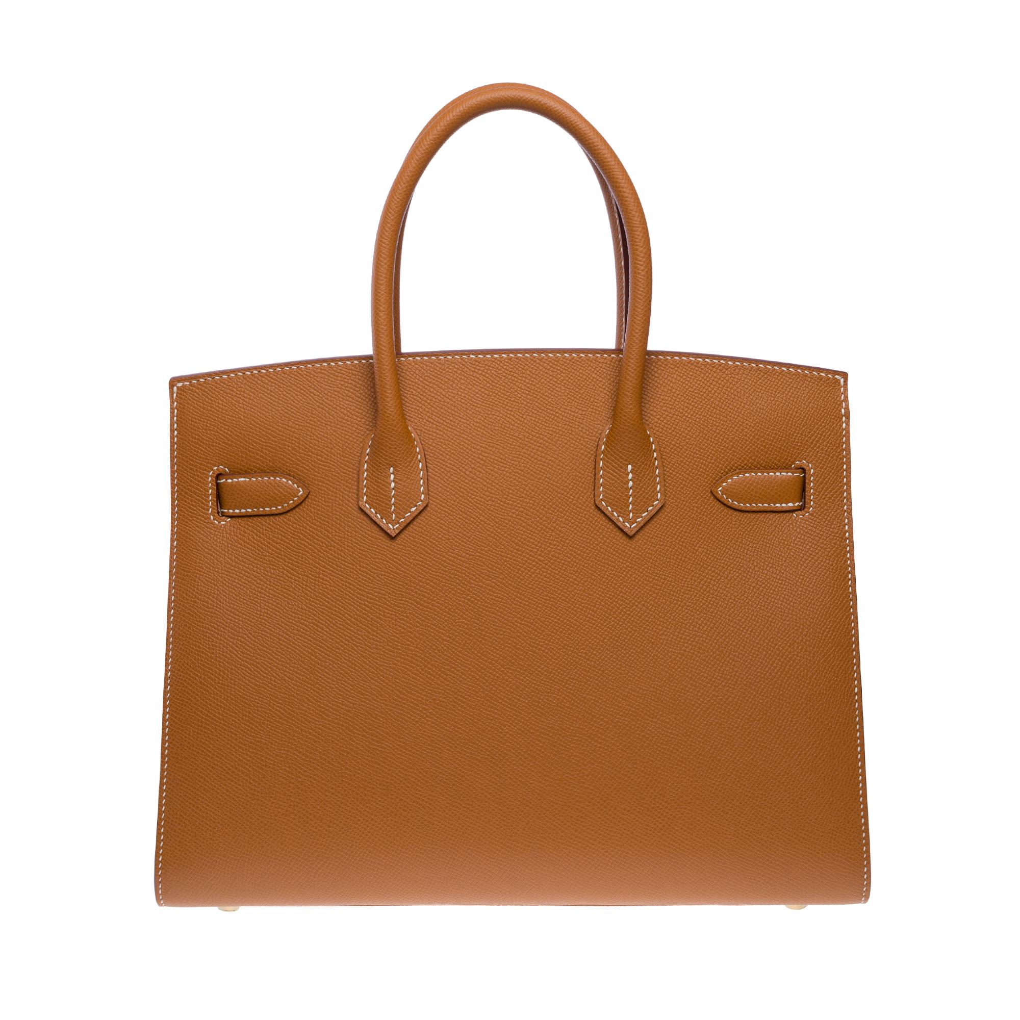 New Hermès Birkin 30 saddle stitching handbag in Gold Epsom calf leather, GHW In New Condition In Paris, IDF