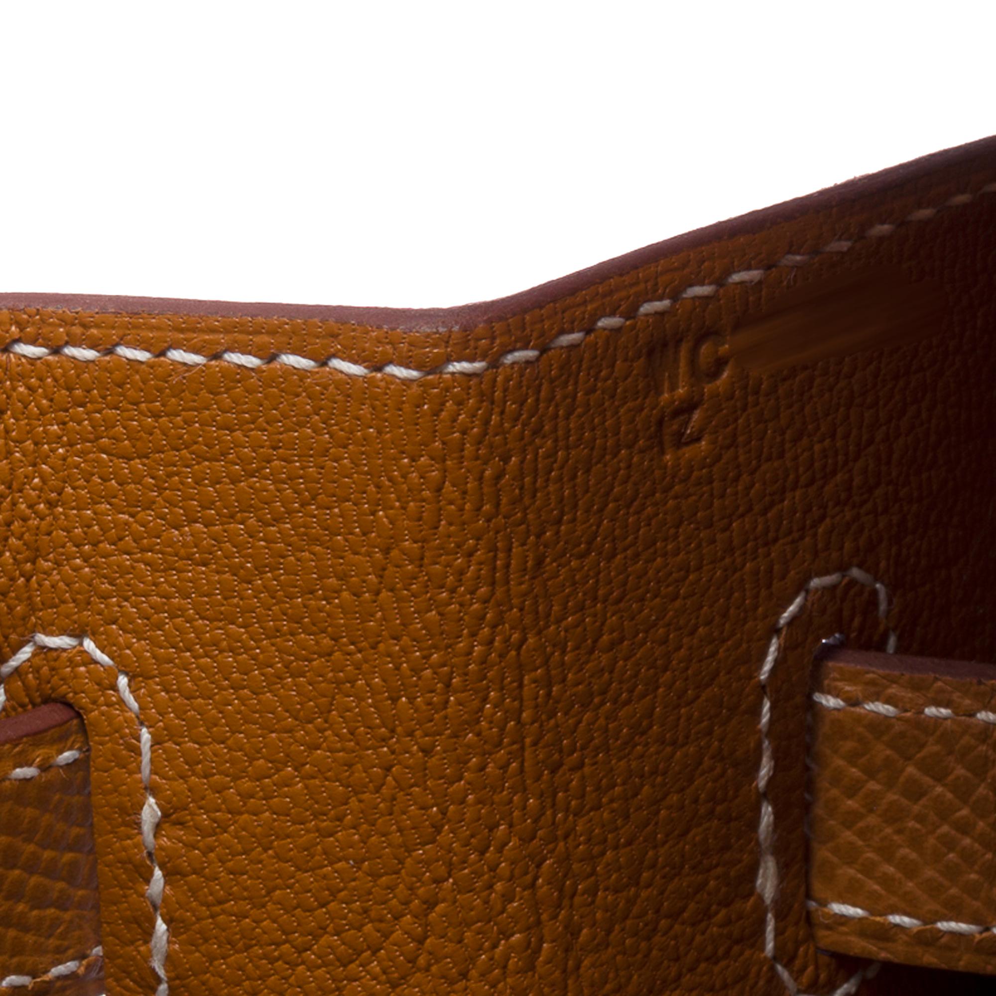 New Hermès Birkin 30 saddle stitching handbag in Gold Epsom calf leather, GHW 3