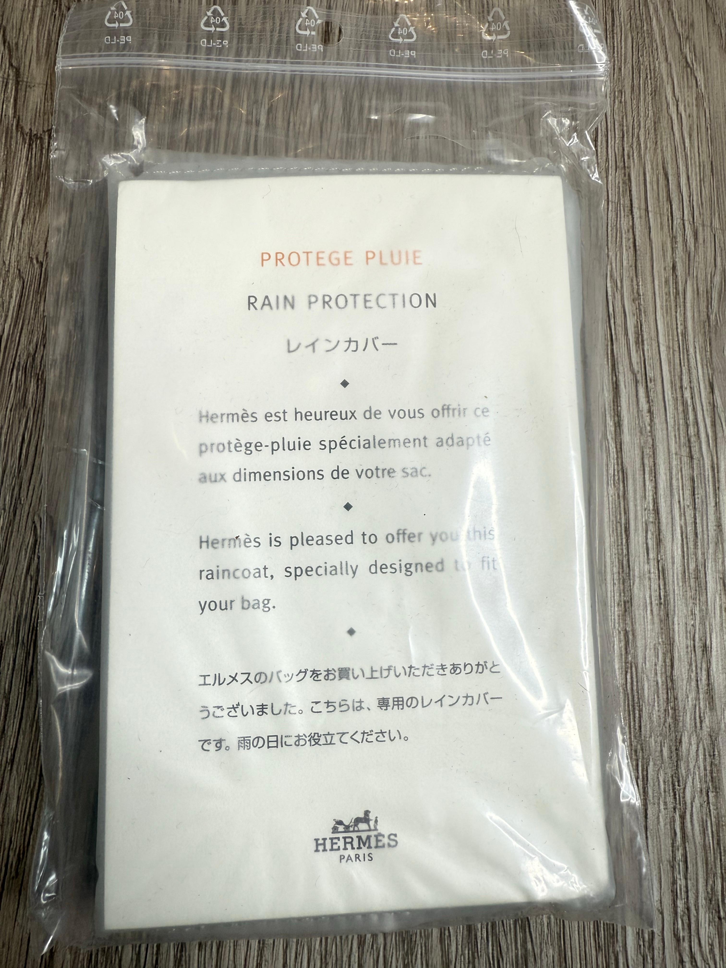 Gray New Hermes Birkin 35 / 40 Number 5 Rain Cover Jacket Protector For Sale