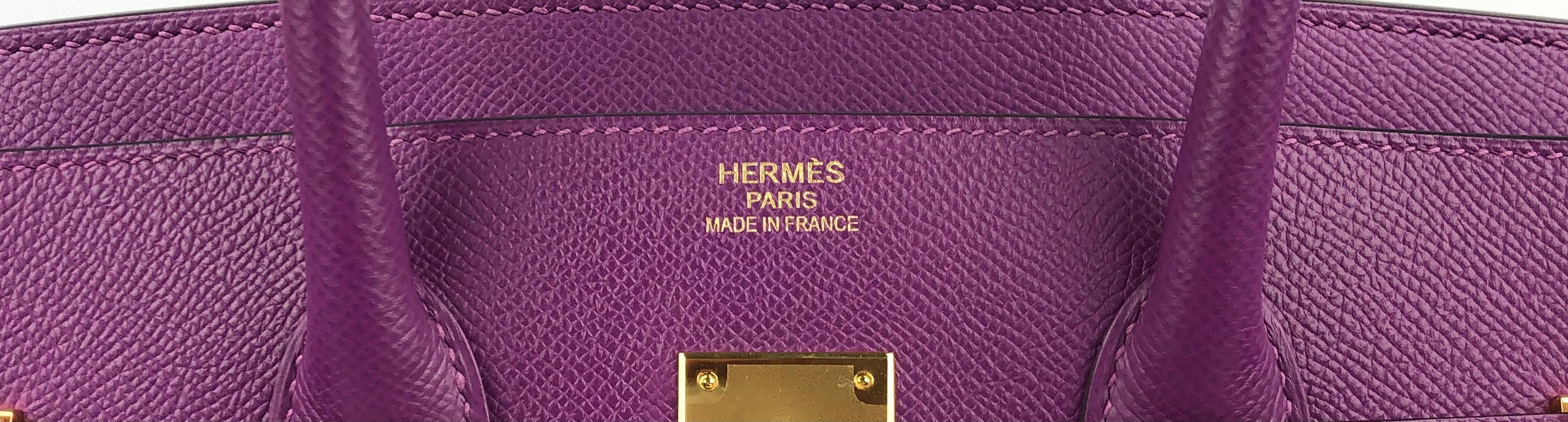New Hermes Birkin 35 Anemone Purple Epsom Gold Hardware 2020 In New Condition In Miami, FL
