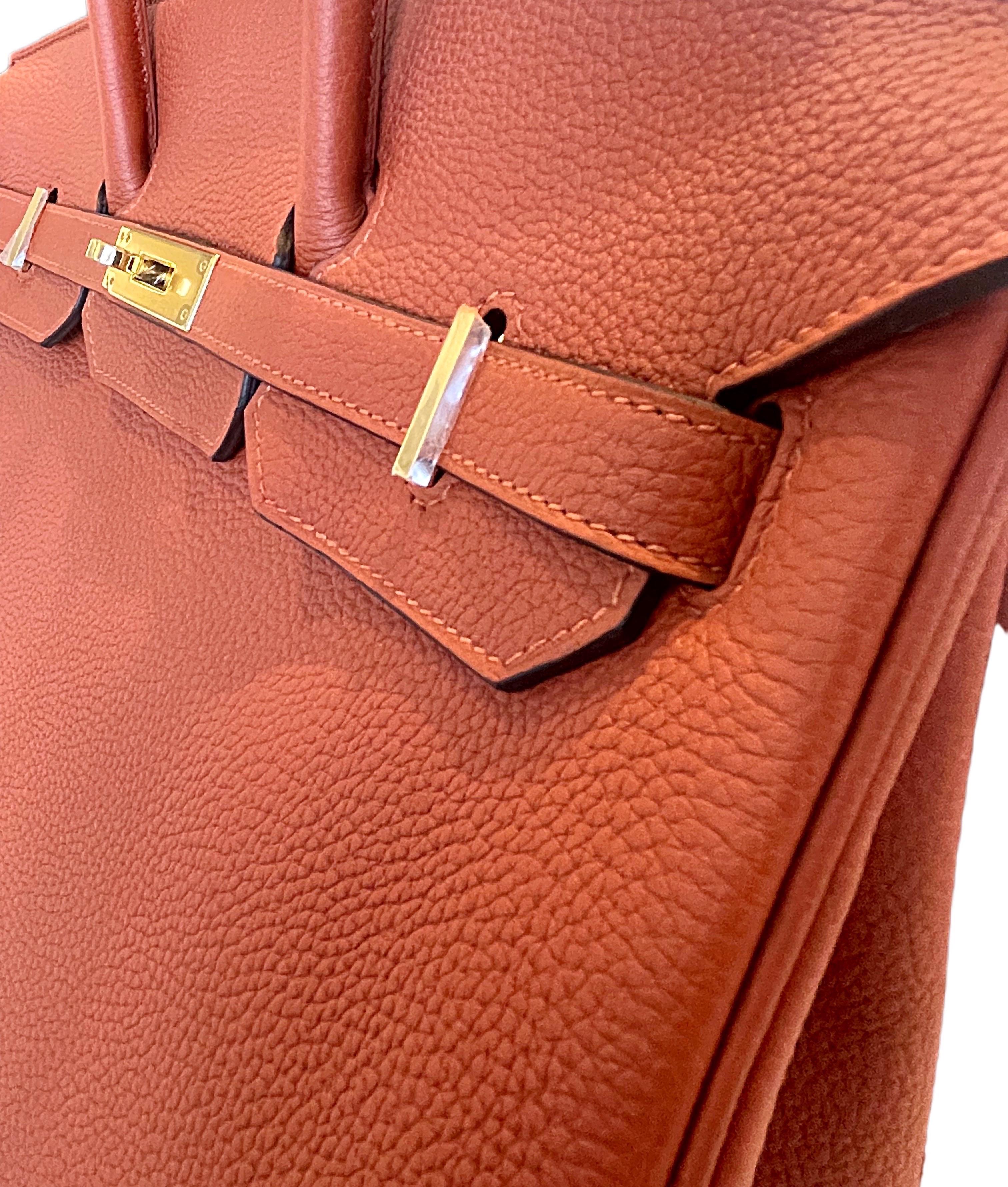 New Hermes Birkin 35 Cuivre / Copper Togo Leather Bag Gold Hardware 2016 13