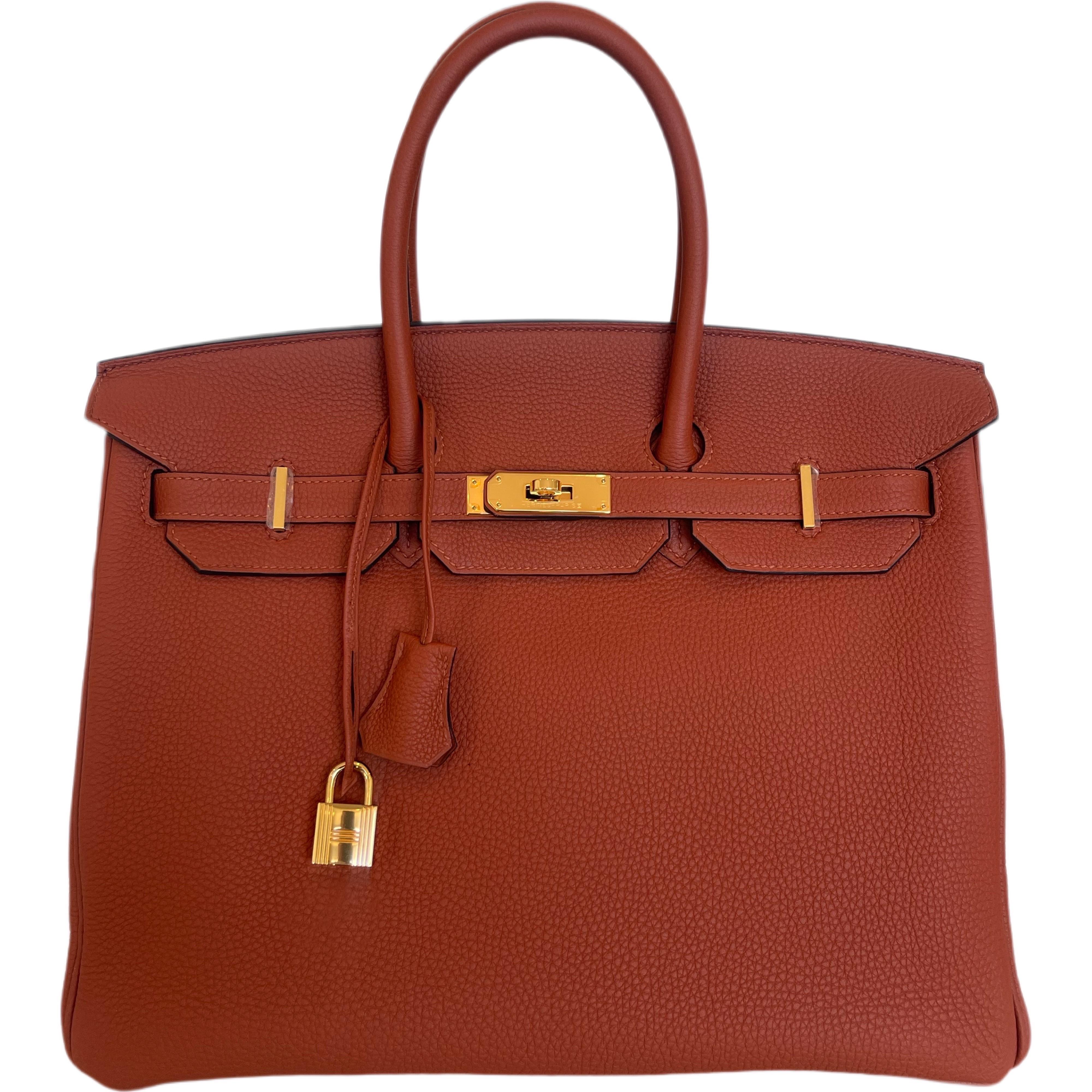 New Hermes Birkin 35 Cuivre / Copper Togo Leather Bag Gold Hardware 2016 14