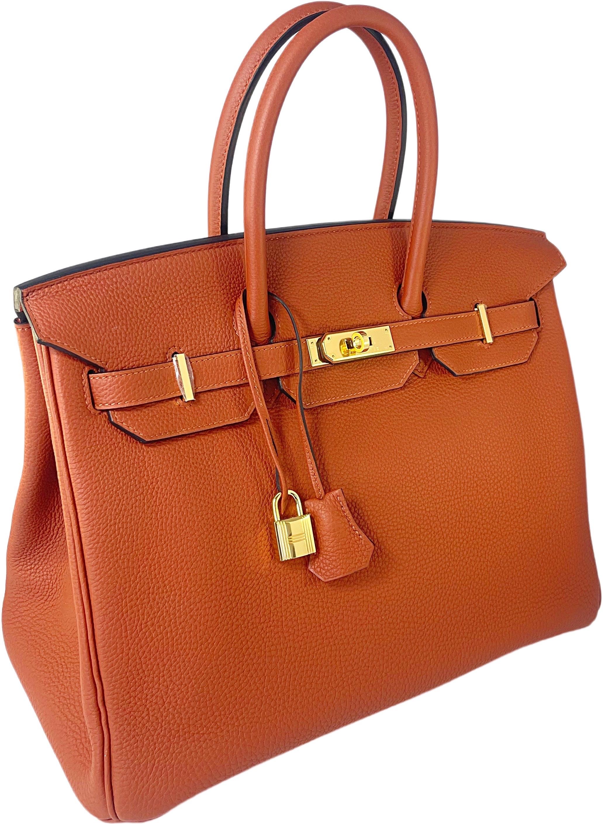 New Hermes Birkin 35 Cuivre / Copper Togo Leather Bag Gold Hardware 2016 4
