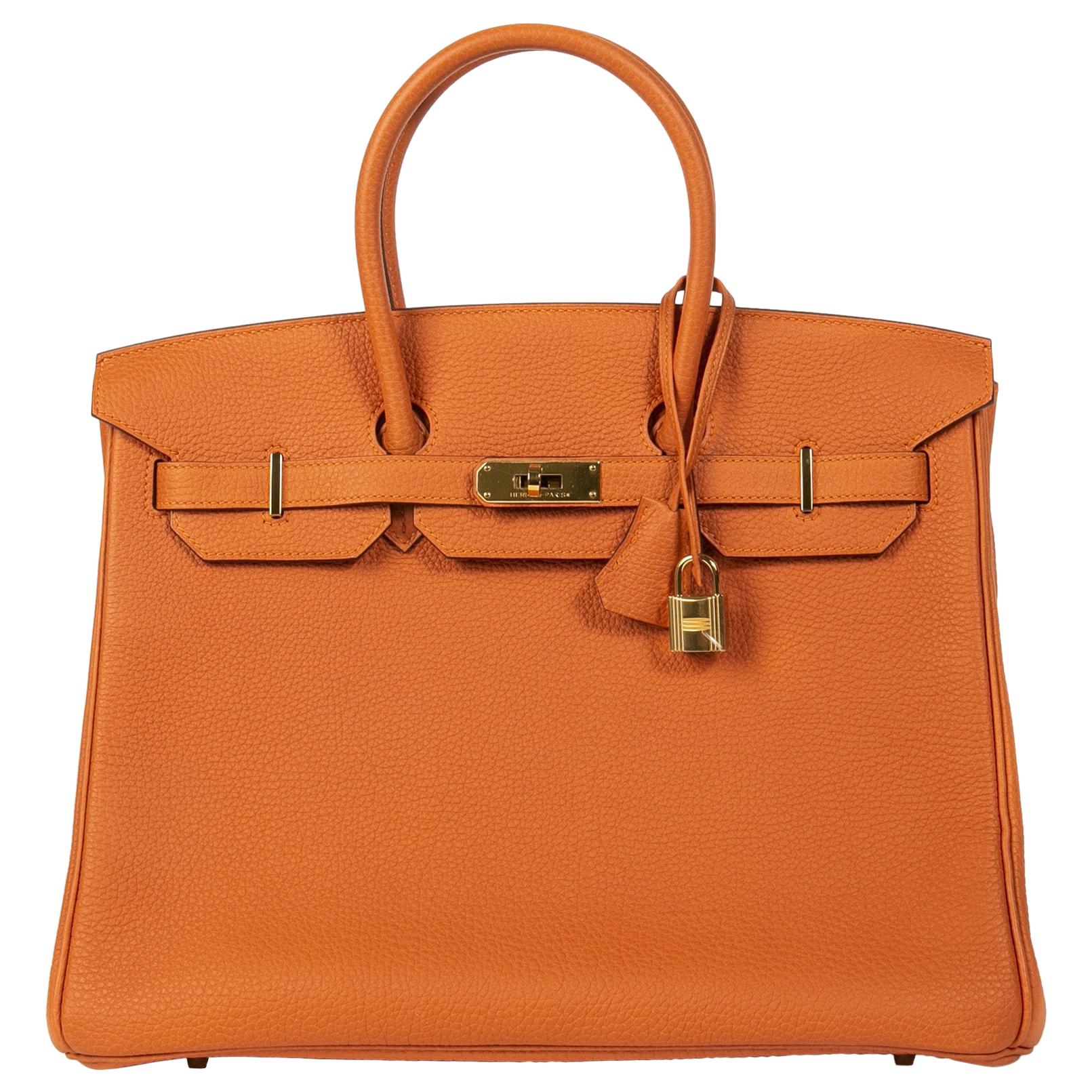 NEW Hermès Birkin 35 Orange Togo GHW at 