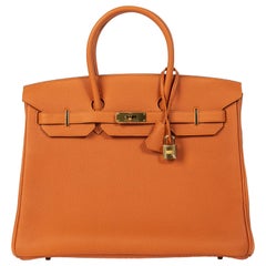 NEW Hermès Birkin 35 Orange Togo GHW