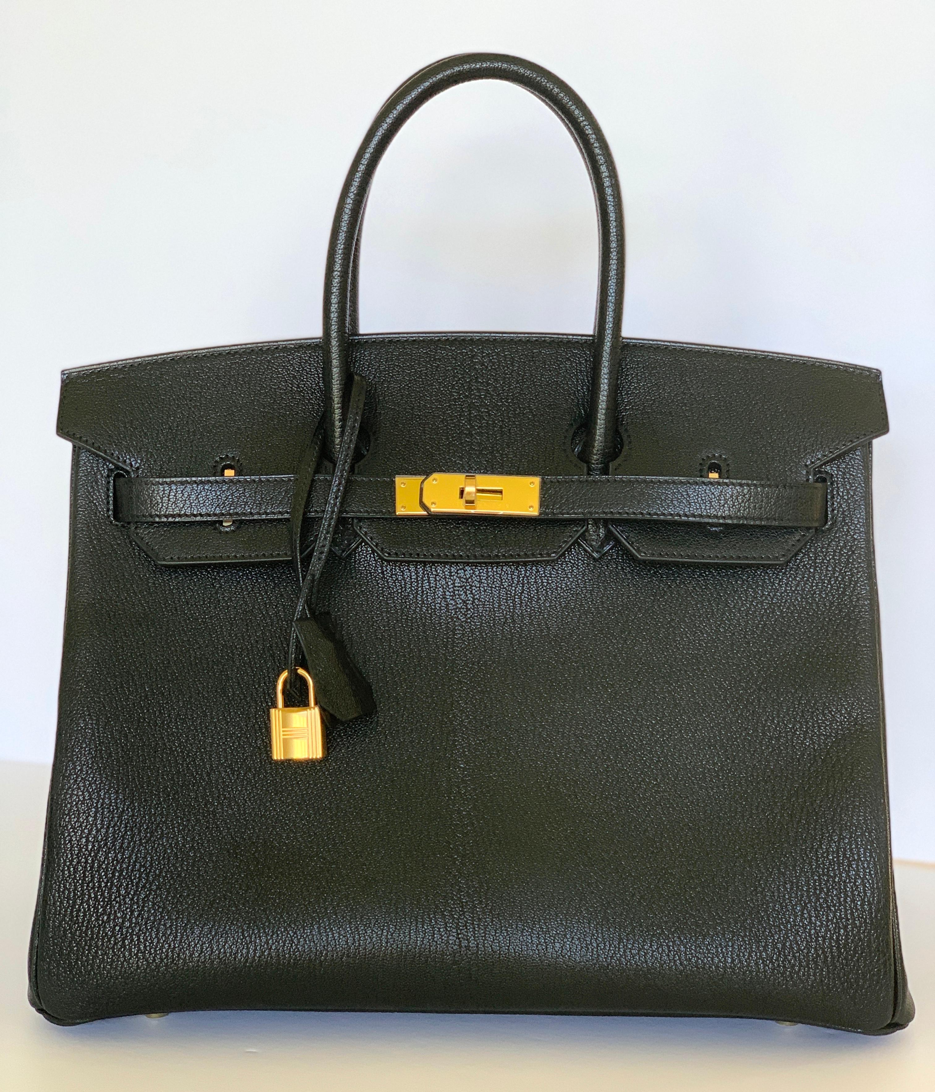 Hermes RARE Birkin 35 Chèvre de Coromandel one of the most coveted Hermès leathers. 
It’s sourced from male mountain goats, which gives the leather a resilience that differentiates it from others offered by Hermès. It is distinguished by its