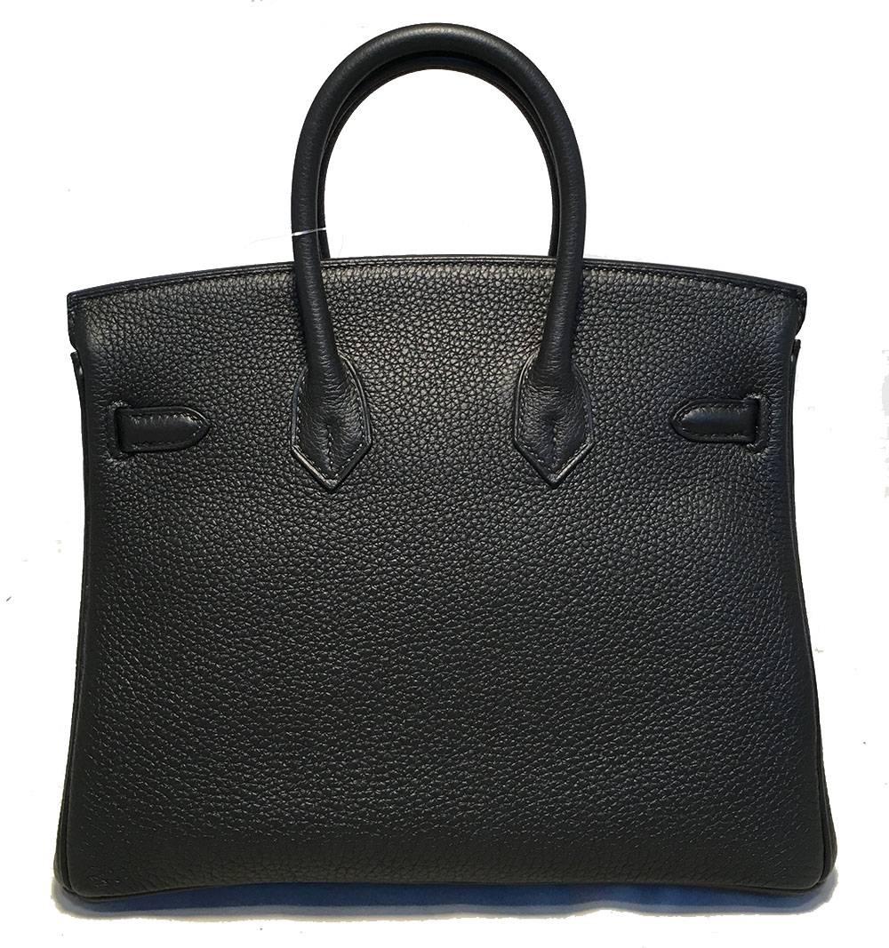 hermes birkin 25 clemence leather black and gold