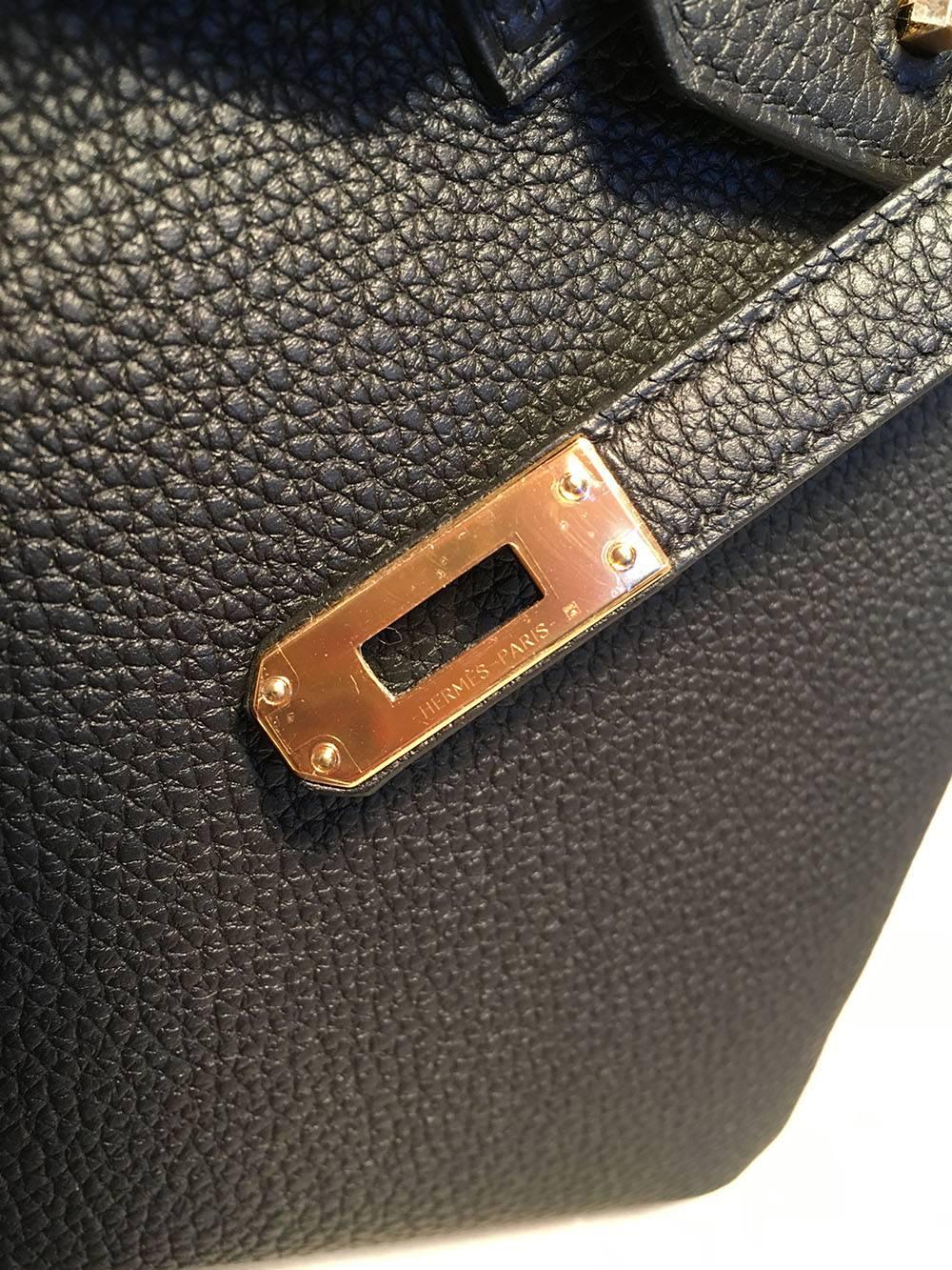 Women's Hermes Black Clemence 25cm GHW Birkin Bag 