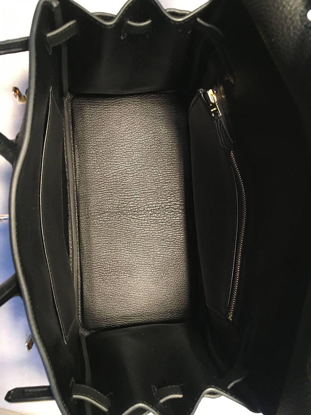 Hermes Black Clemence 25cm GHW Birkin Bag  2