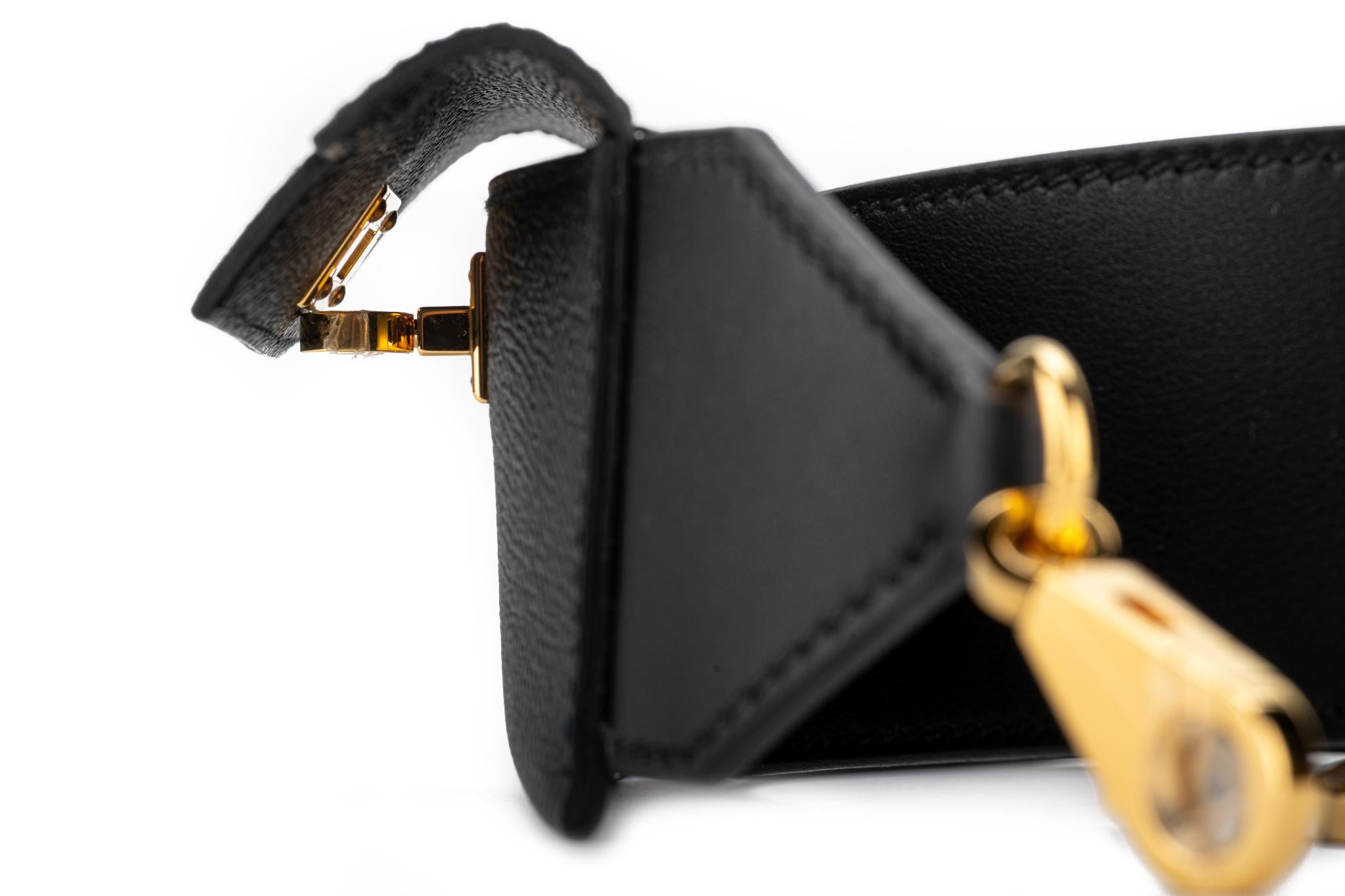 New Hermès Black Epsom Kelly Bandouliere Shoulder Strap 1