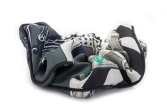 New Hermes Black White Silk Hair Scrunchie in Box