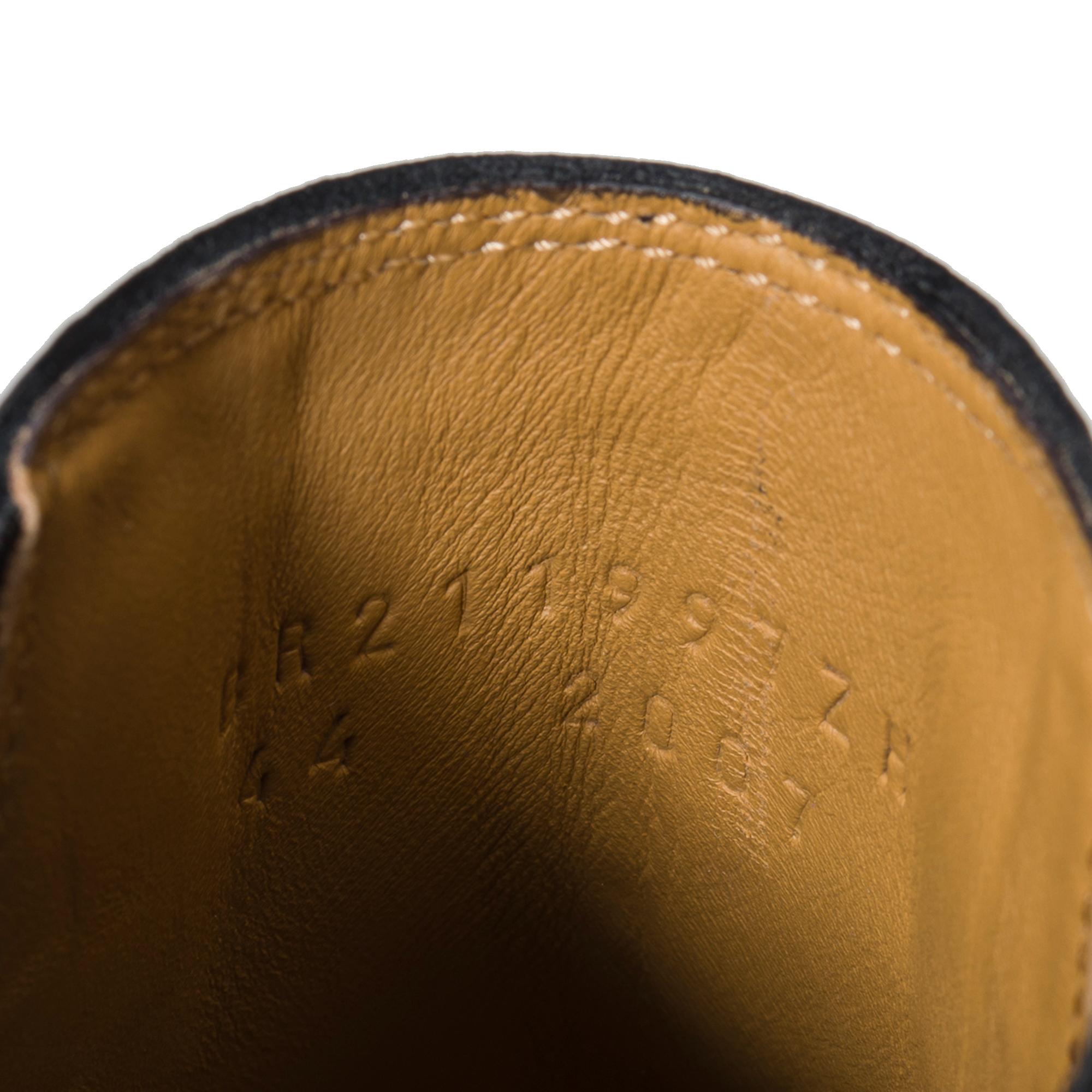 Neu - Hermès Stiefel für Herren aus schwarzem Kalbsleder, Größe 44 im Angebot 5