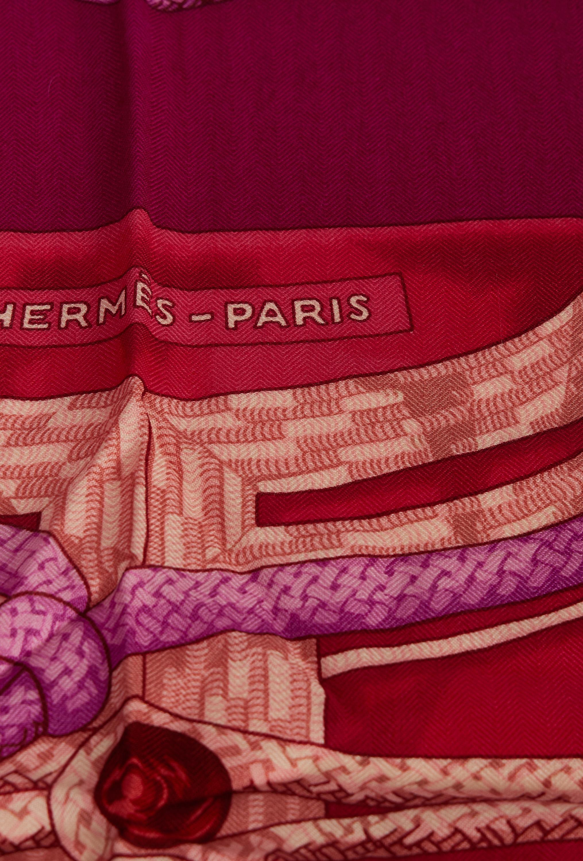New Hermès Brandenbourgs Pink Shawl in Box 4