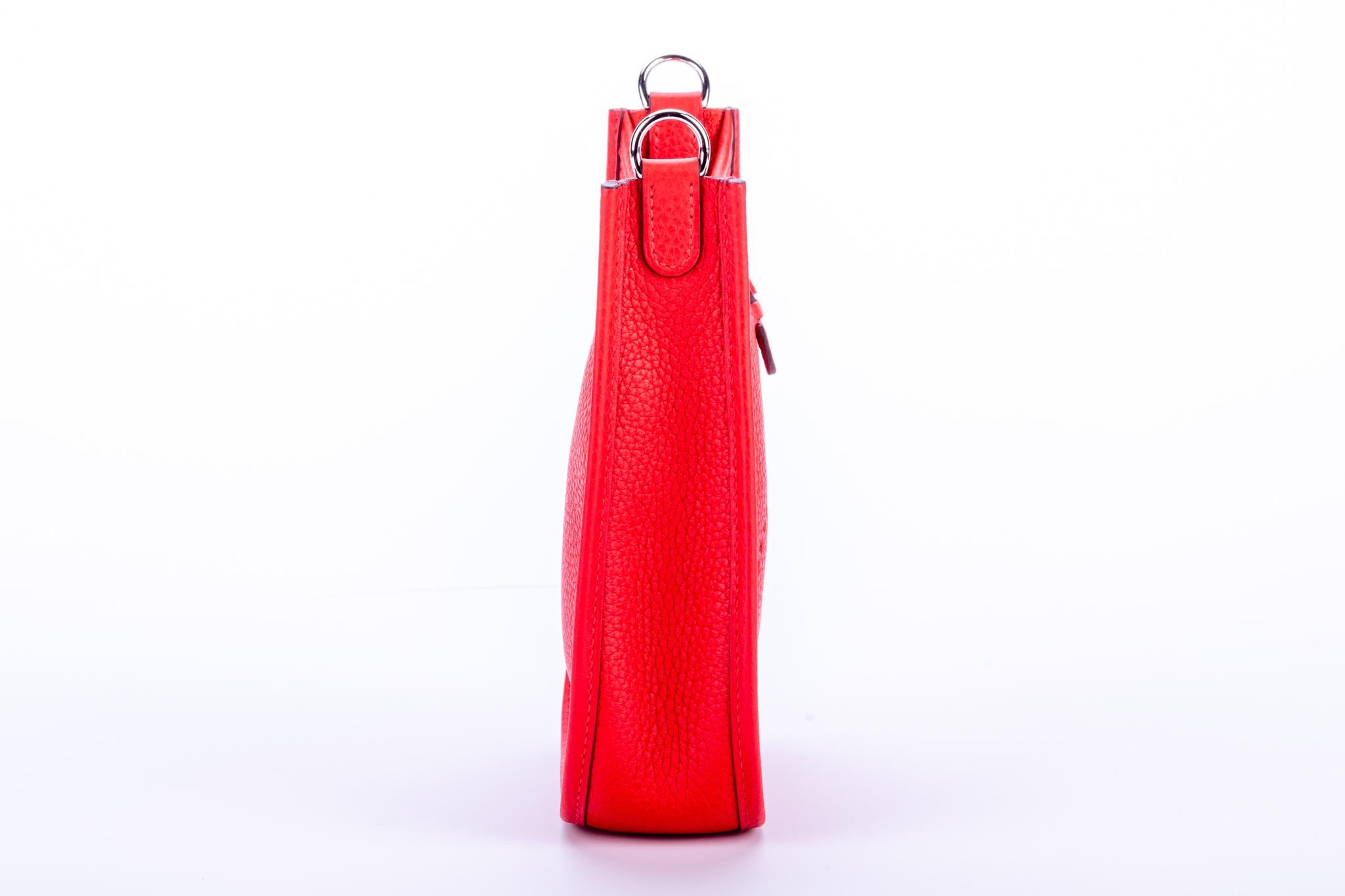 New Hermes Rouge de Coeur  Mini Evelyne in Box 2